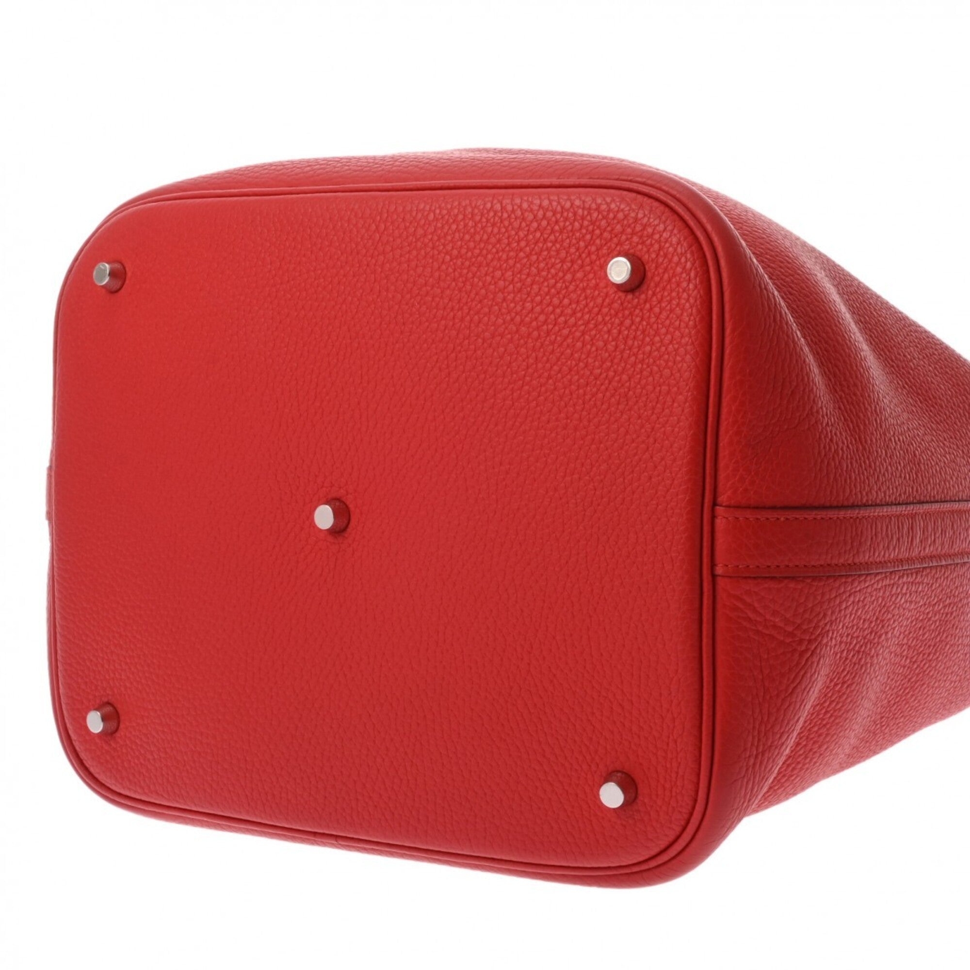 Hermes Picotin Rouge Casaque Taurillon Clemence Leather Handbag (Pre-Owned)