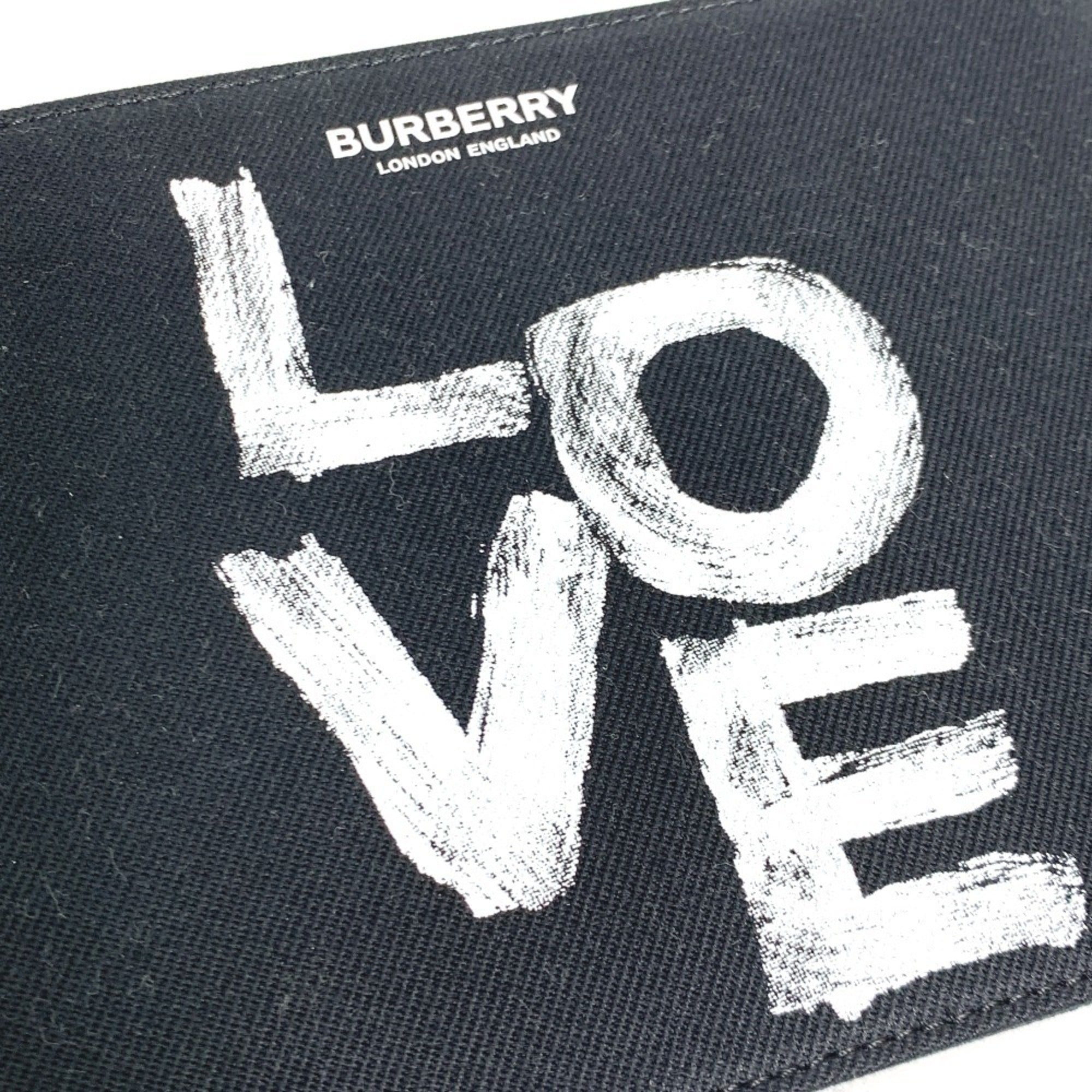 Burberry Black White Canvas Coin Purse/Coin Case (Pre-Owned)