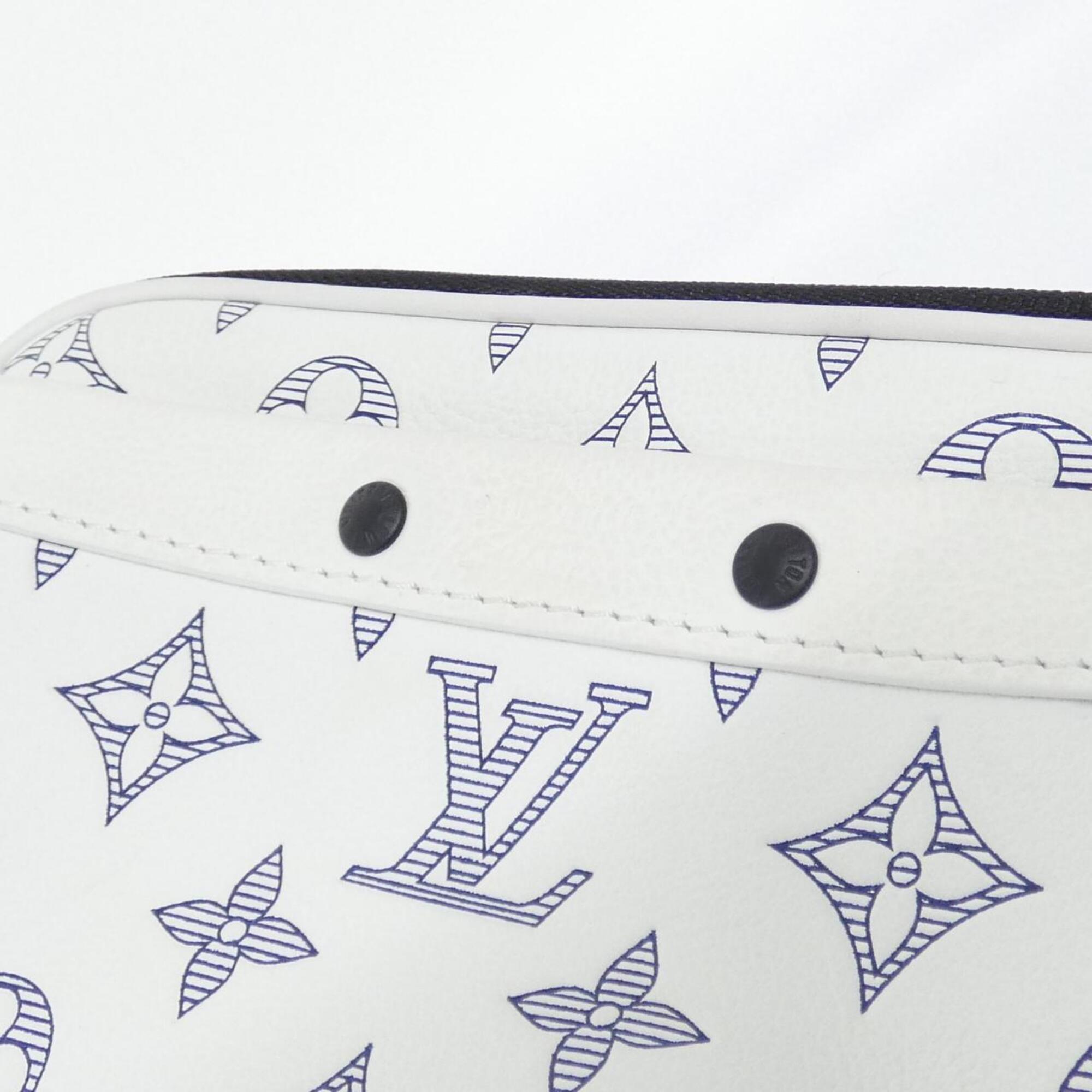Louis Vuitton Monogram Shadow White Leather Handbag (Pre-Owned)
