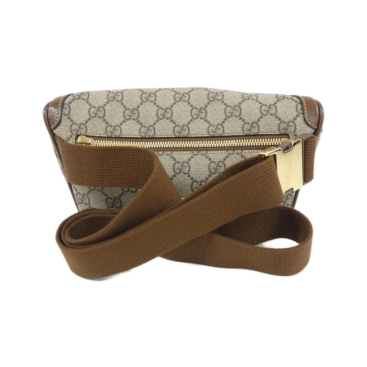 Gucci Beige Brown Gg Supreme Leather Fanny Pack (Pre-Owned)