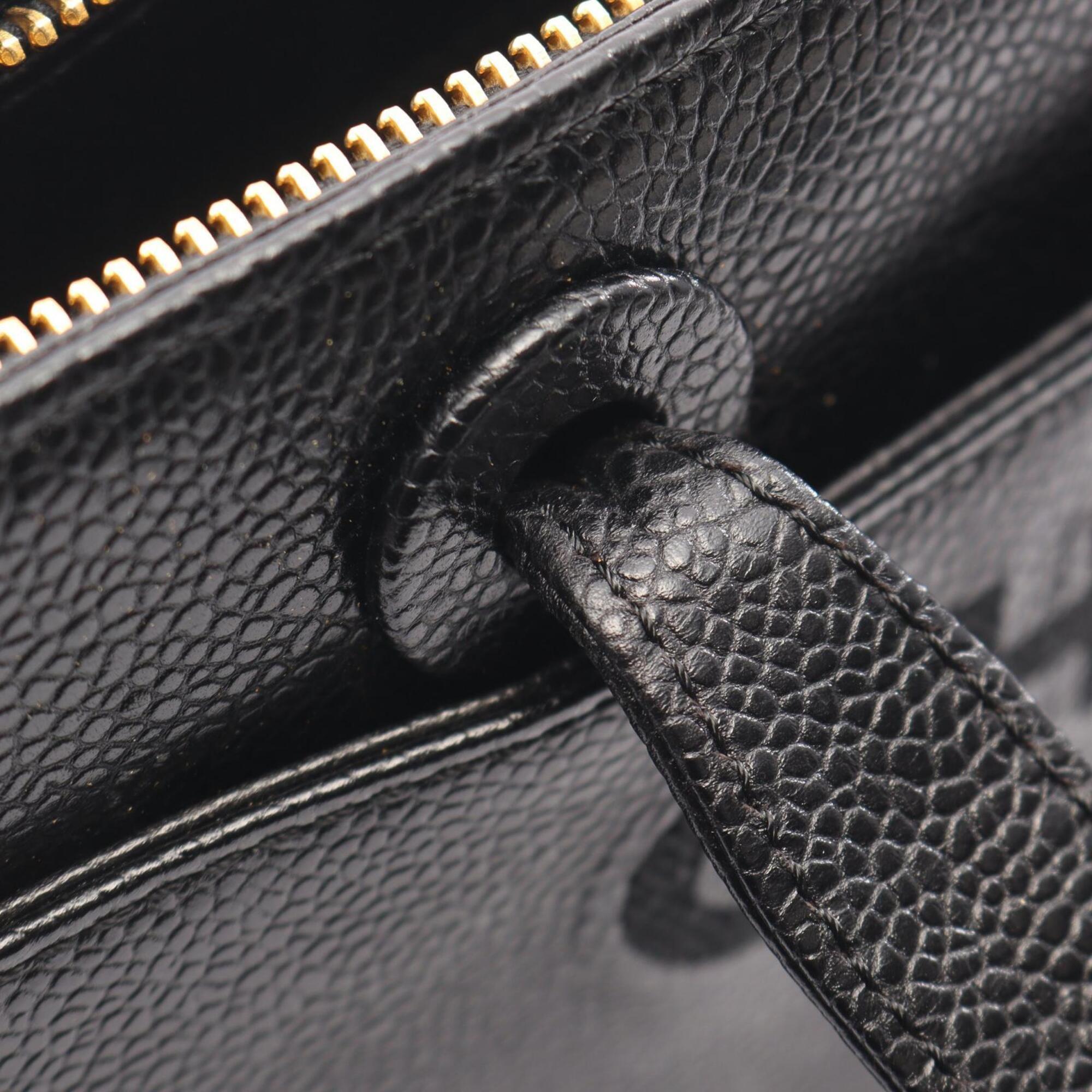 Chanel Black Grained Calfskin Handbag Tote Bag (Pre-Owned)