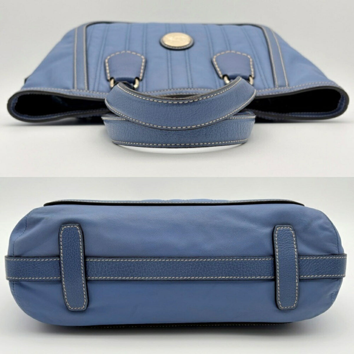 Celine Blue Leather Tote Bag (Pre-Owned)