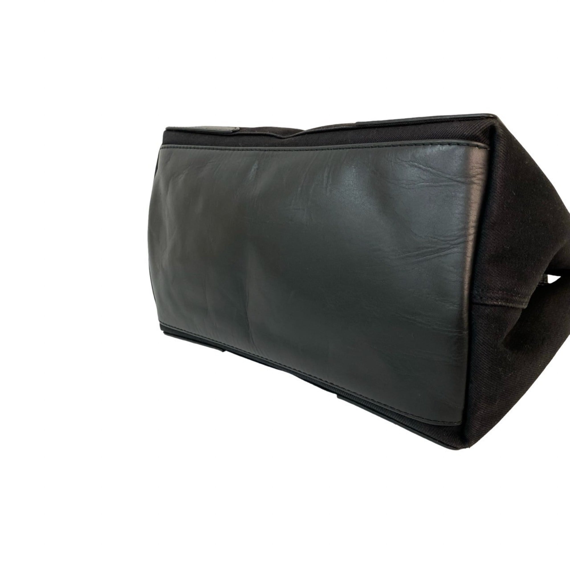 Balenciaga Black Canvas Leather Handbag Tote Bag (Pre-Owned)