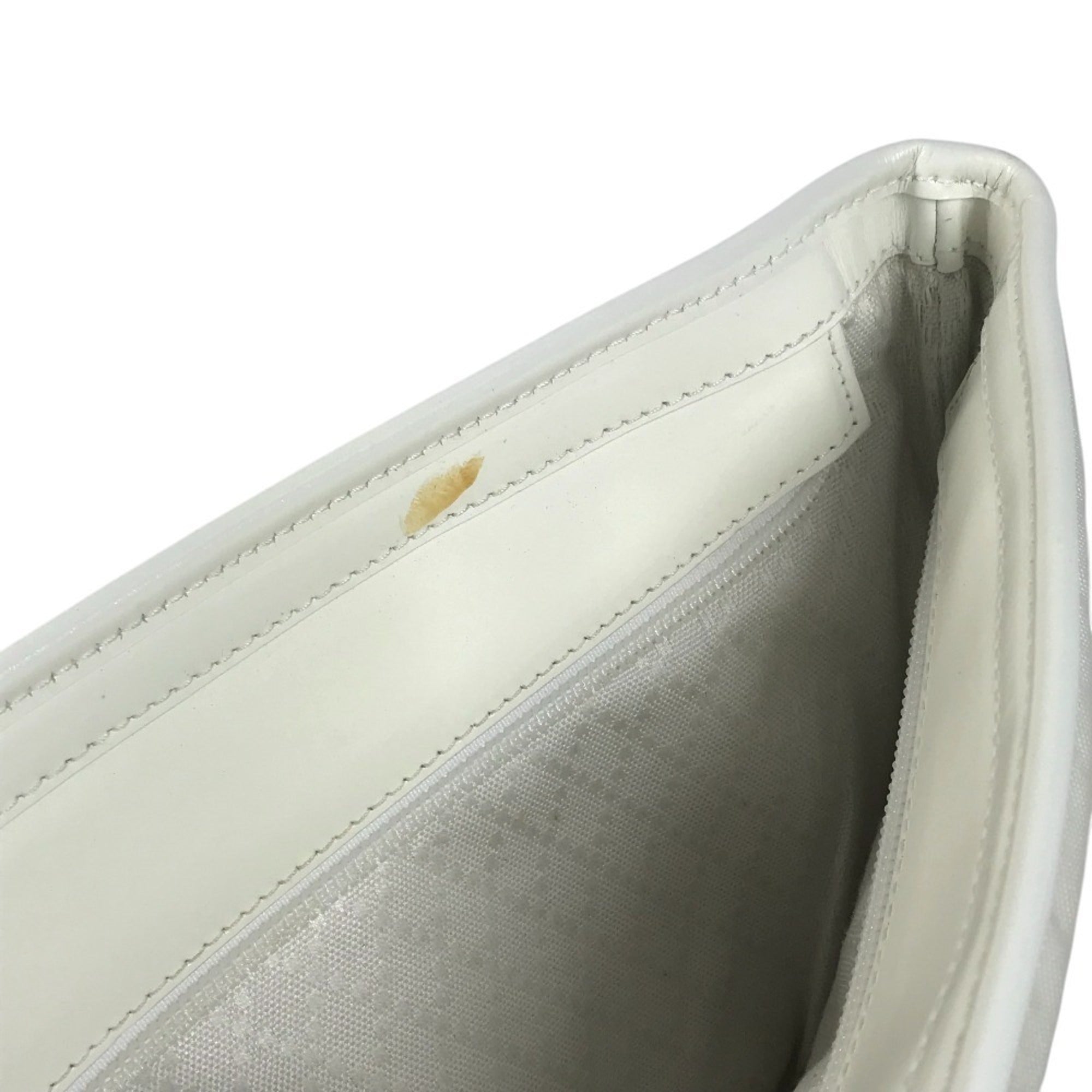 Gucci White Nylon Canvas Leather Boston Bag Shoulder Bag Tote Bag (Pre-Owned)