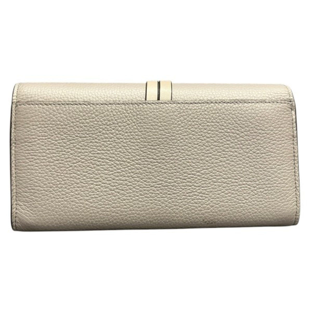 Chloé Grayish Leather Long Wallet (Bi-Fold) (Pre-Owned)