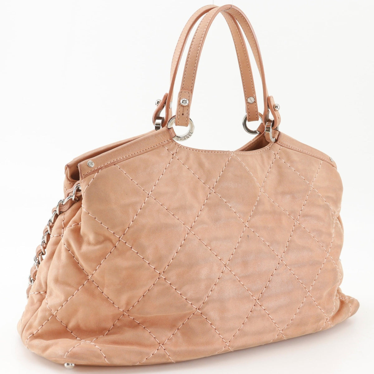 Chanel Pink Salmon Pink Leather Shoulder Bag (Pre-Owned)