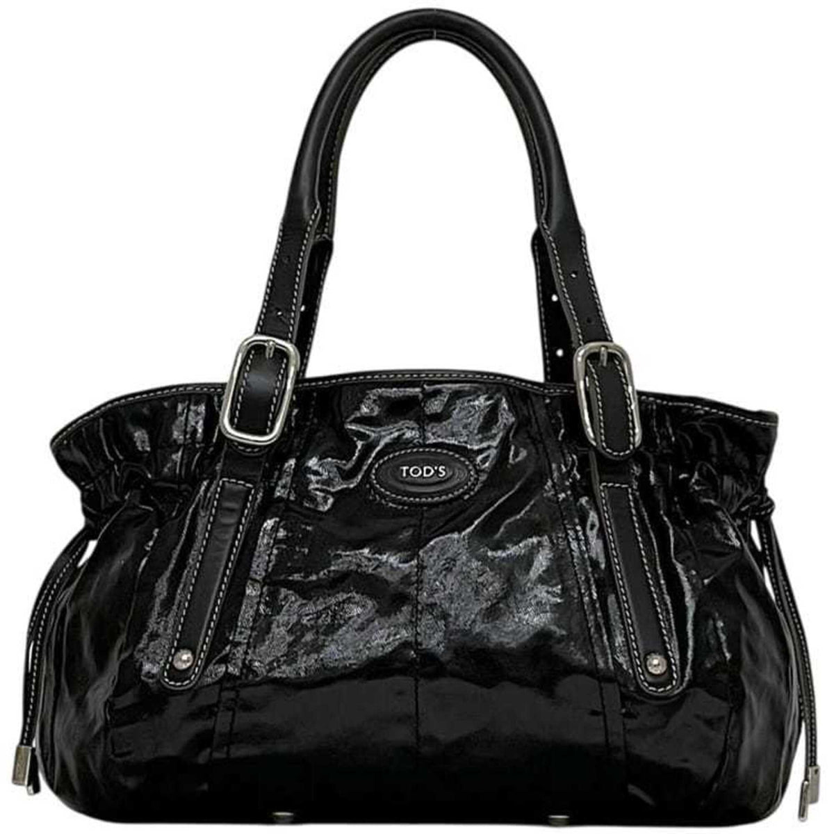 Tod's Black Patent Leather Tote Bag (Pre-Owned)