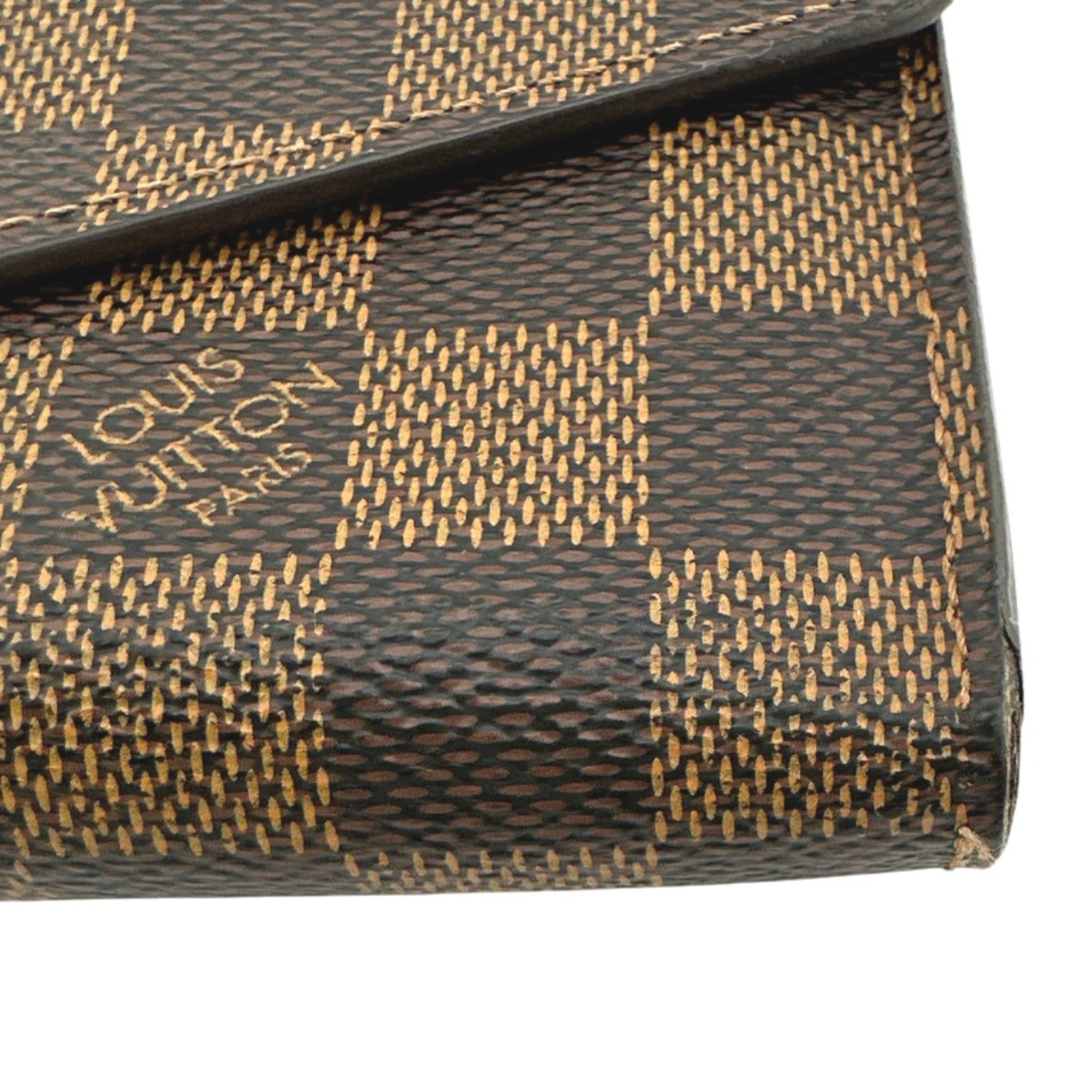 Louis Vuitton Brown Damier Canvas Long Wallet (Tri-Fold) (Pre-Owned)