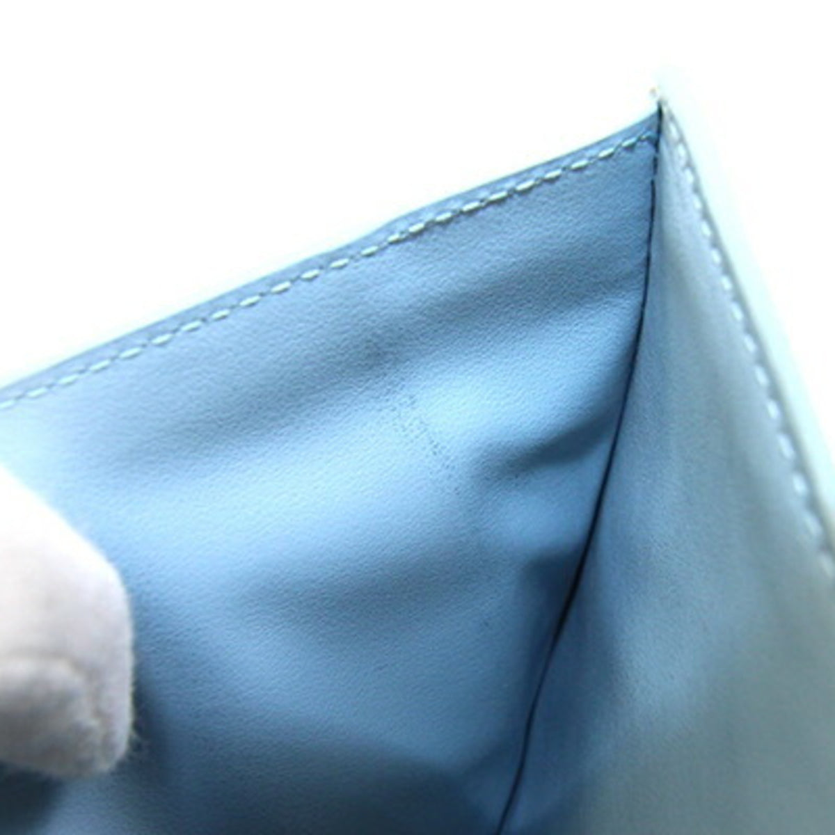 Bottega Veneta Intrecciato Light Blue Leather Canvas Wallet (Bi-Fold) (Pre-Owned)
