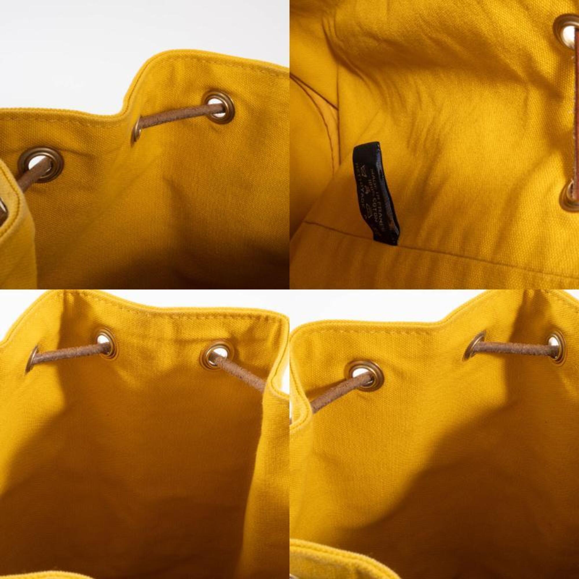 Hermes Polochon Mimil Yellow Cotton 100% Shoulder Bag (Pre-Owned)