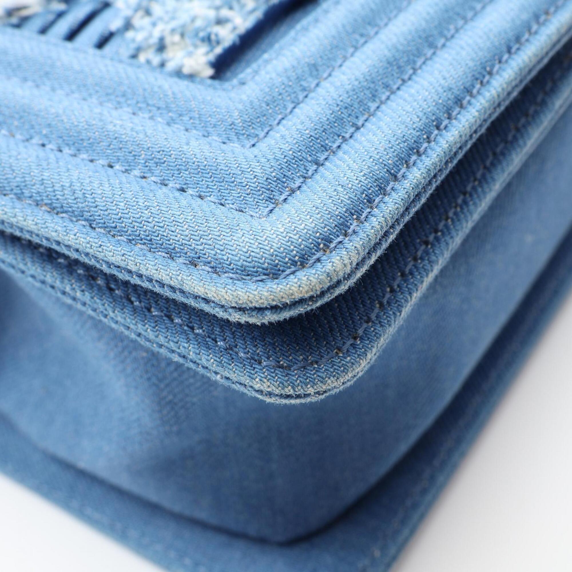 Chanel Blue Denim Handbag Shoulder Bag (Pre-Owned)