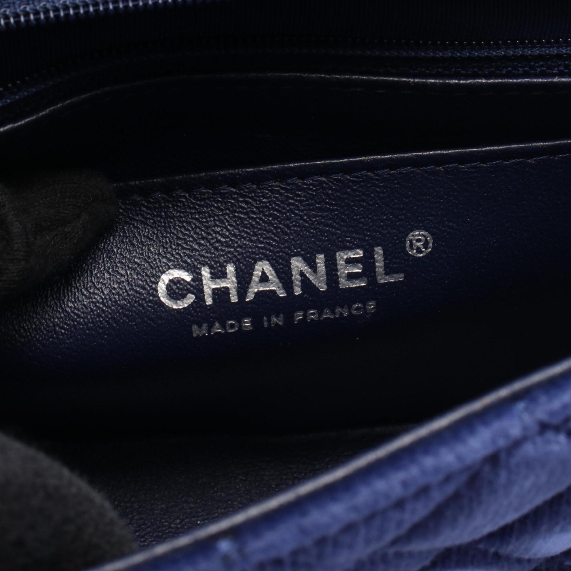 Chanel Blue Fabric Handbag Shoulder Bag (Pre-Owned)