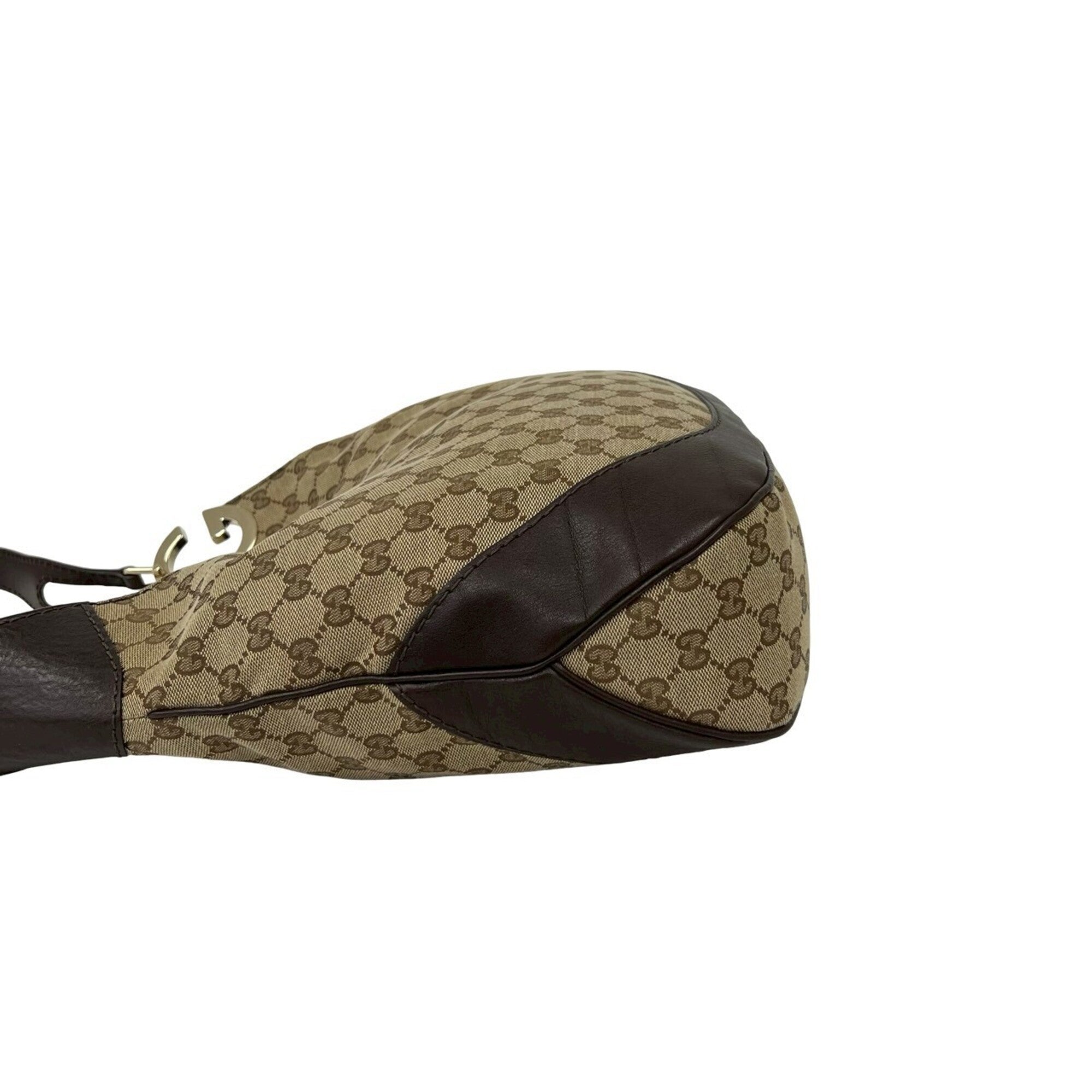 Gucci Beige Brown Canvas Leather Shoulder Bag Sling Bag (Pre-Owned)