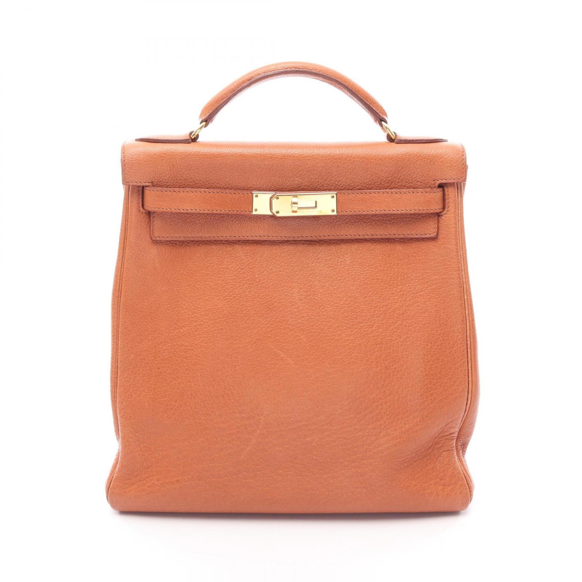 Hermes Brown Buffalo Leather Backpack Handbag (Pre-Owned)