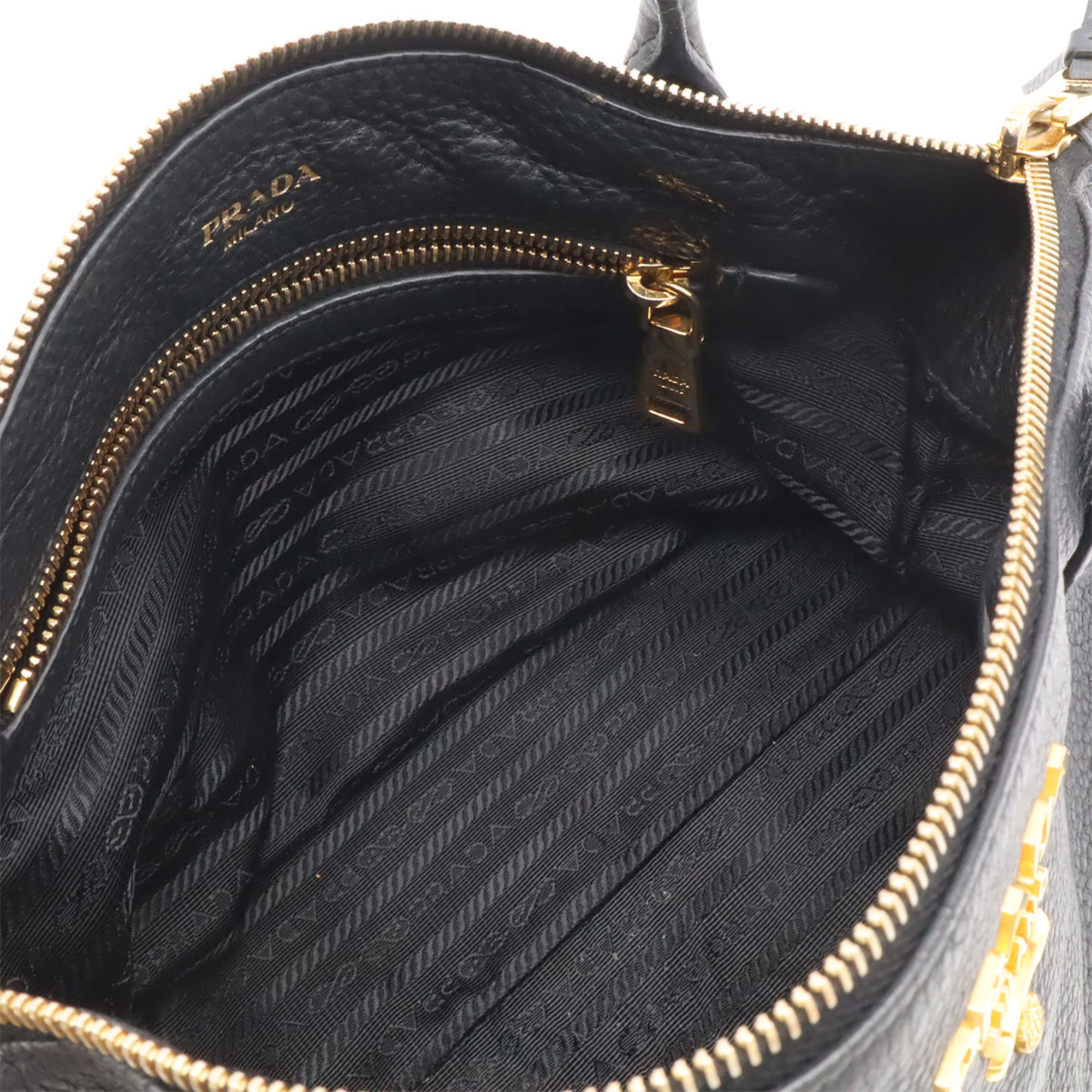 Prada Black Nero Leather Handbag Shoulder Bag (Pre-Owned)