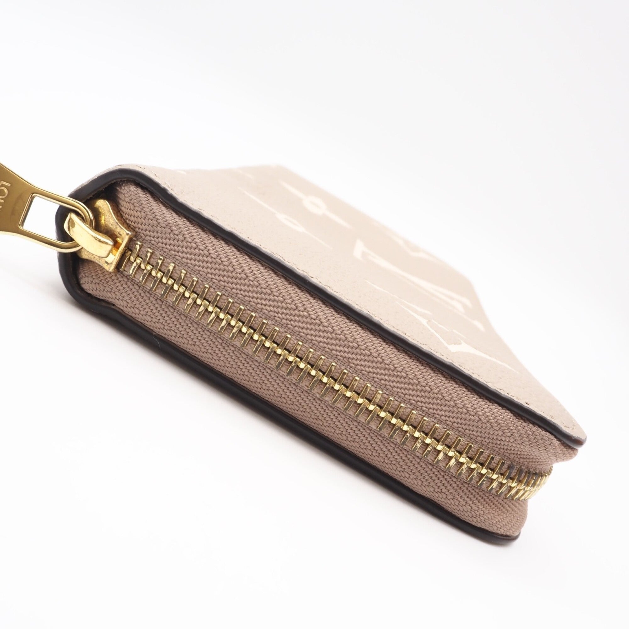 Louis Vuitton Monogram Empreinte Beige Leather Long Wallet (Bi-Fold) (Pre-Owned)