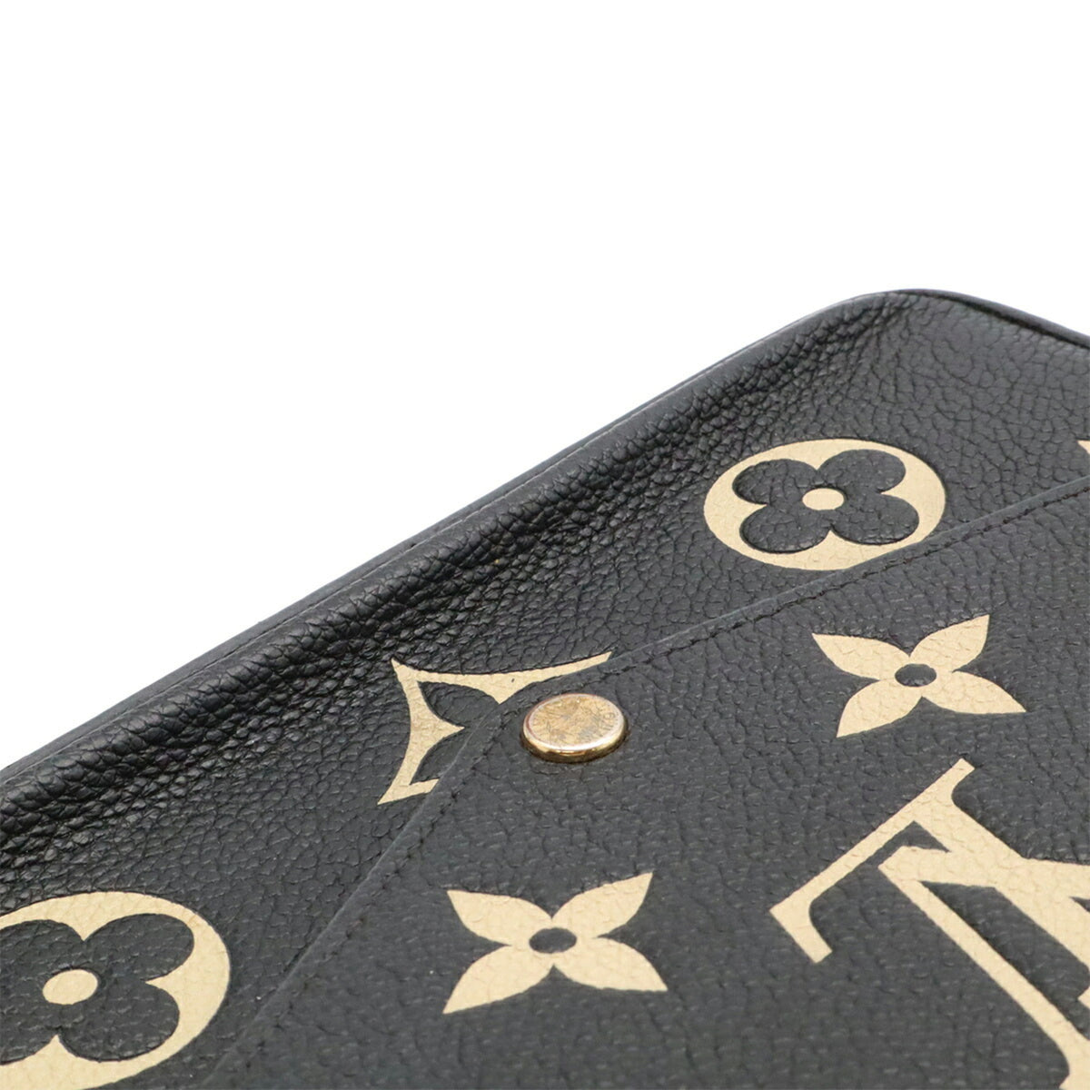 Louis Vuitton Beige Black Monogram Empreinte Leather Clutch Bag Pochette Shoulder Bag (Pre-Owned)