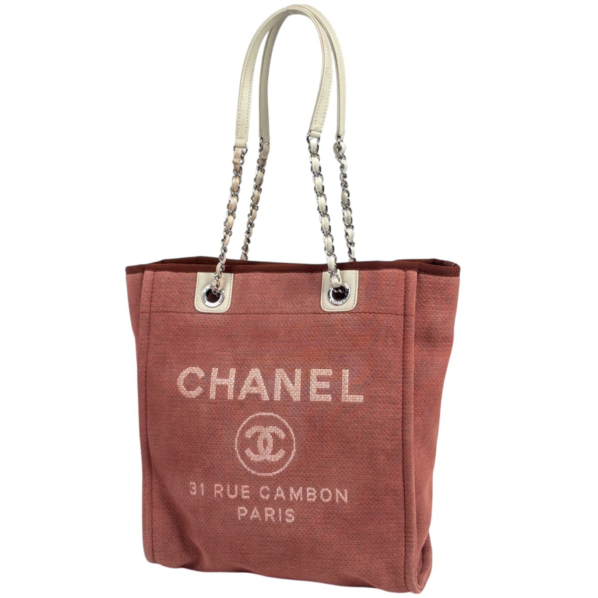 Chanel Red Color Canvas Tote Bag (Pre-Owned)