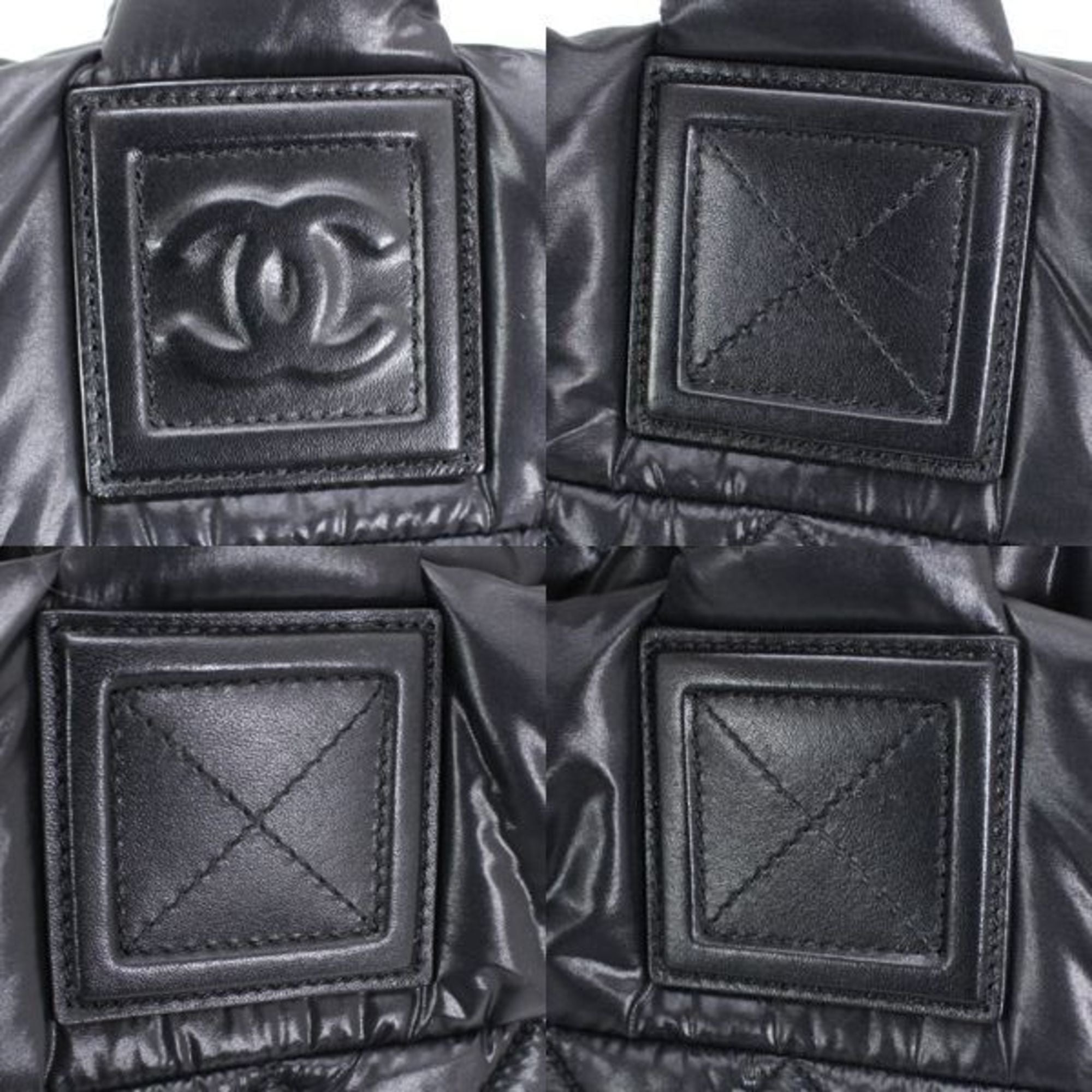 Chanel Black Bordeaux Nylon Handbag Tote Bag (Pre-Owned)