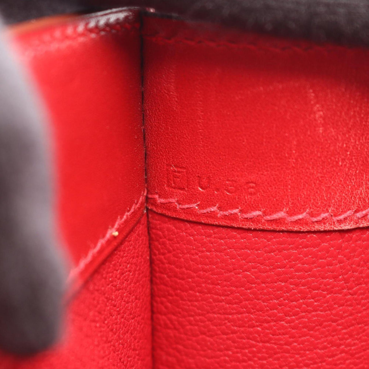 Hermes Red Color Box Calf Leather Handbag (Pre-Owned)