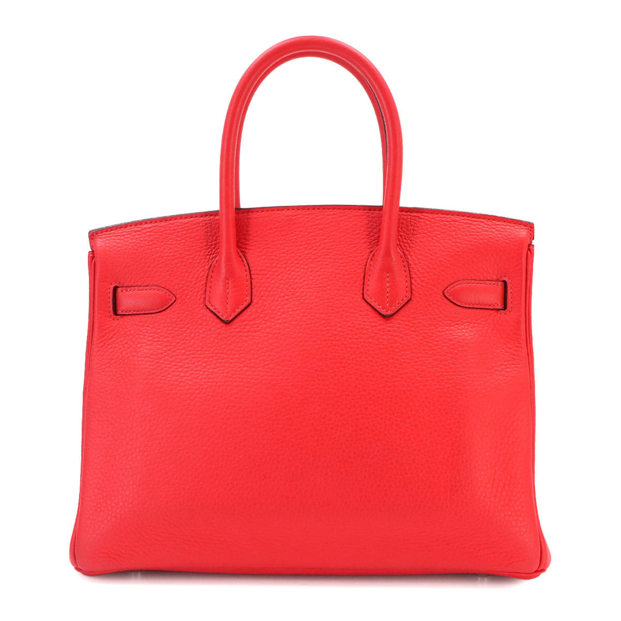 Hermes Birkin Silver Taurillon Clemence Leather Handbag (Pre-Owned)