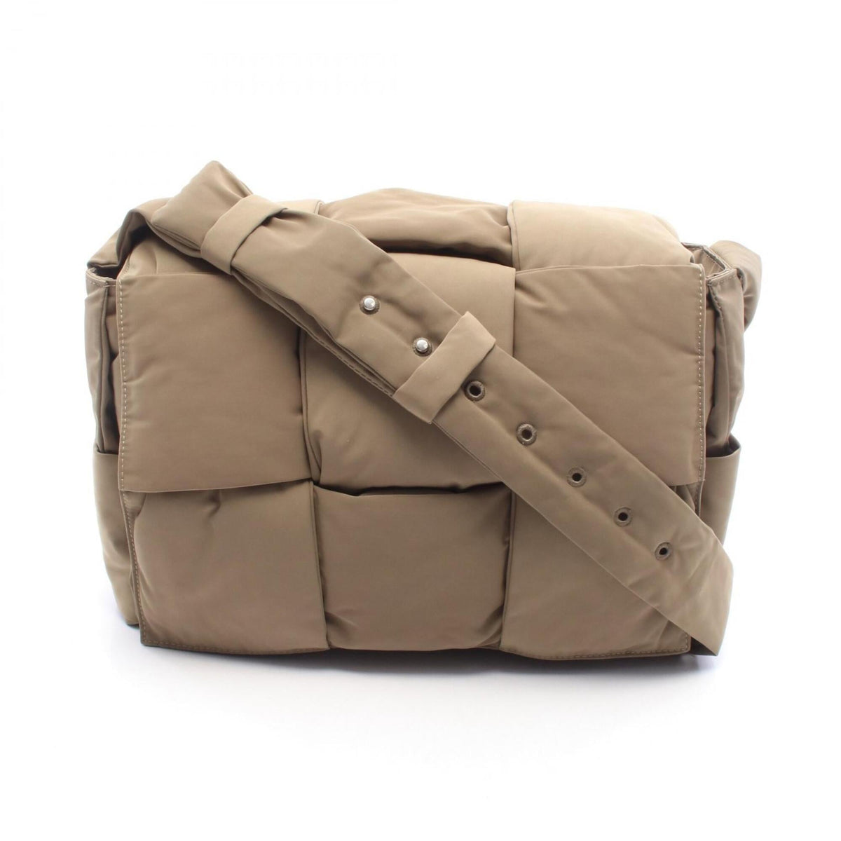 Bottega Veneta Khaki Nylon Handbag Shoulder Bag (Pre-Owned)