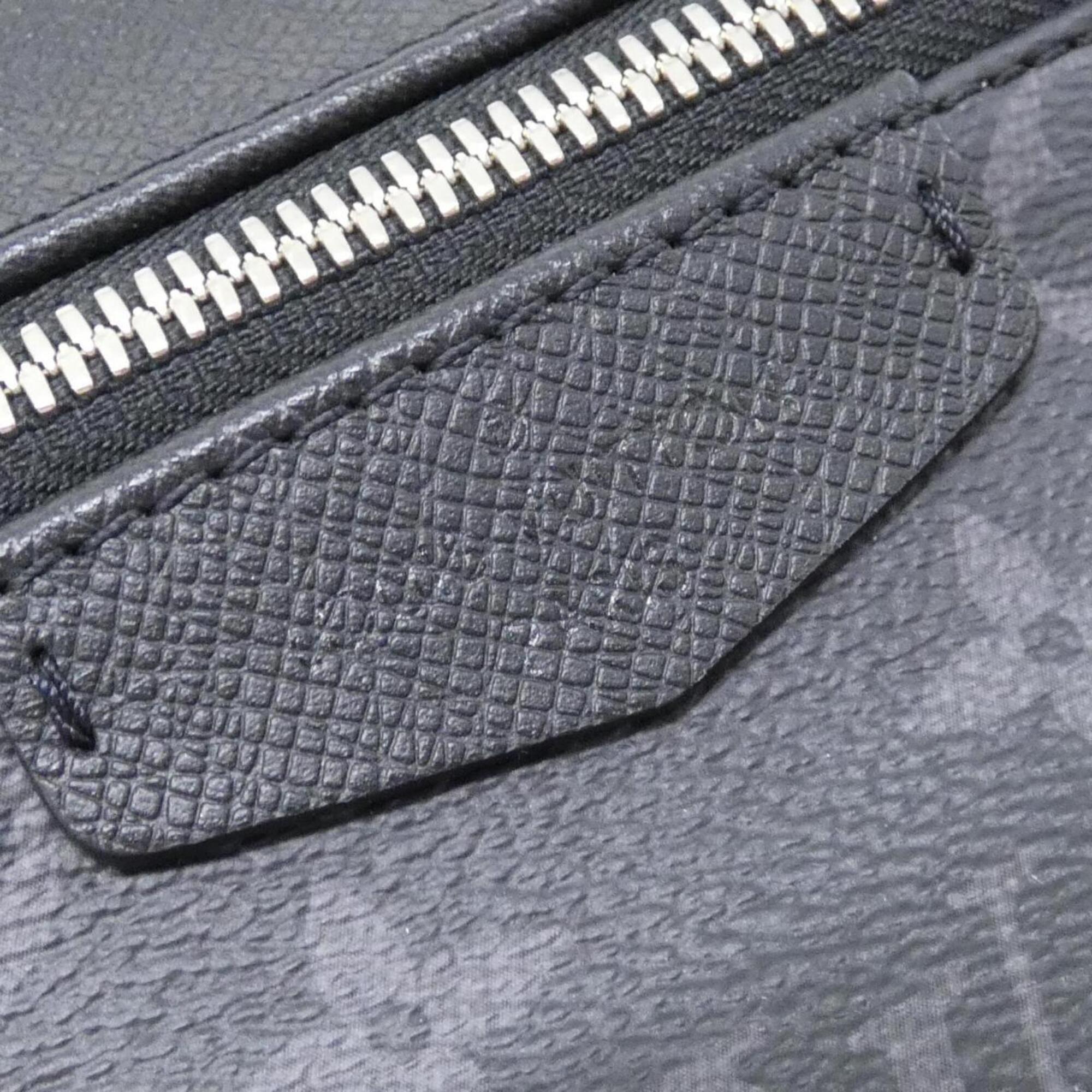 Louis Vuitton Black Coated Canvas Leather Backpack (Pre-Owned)