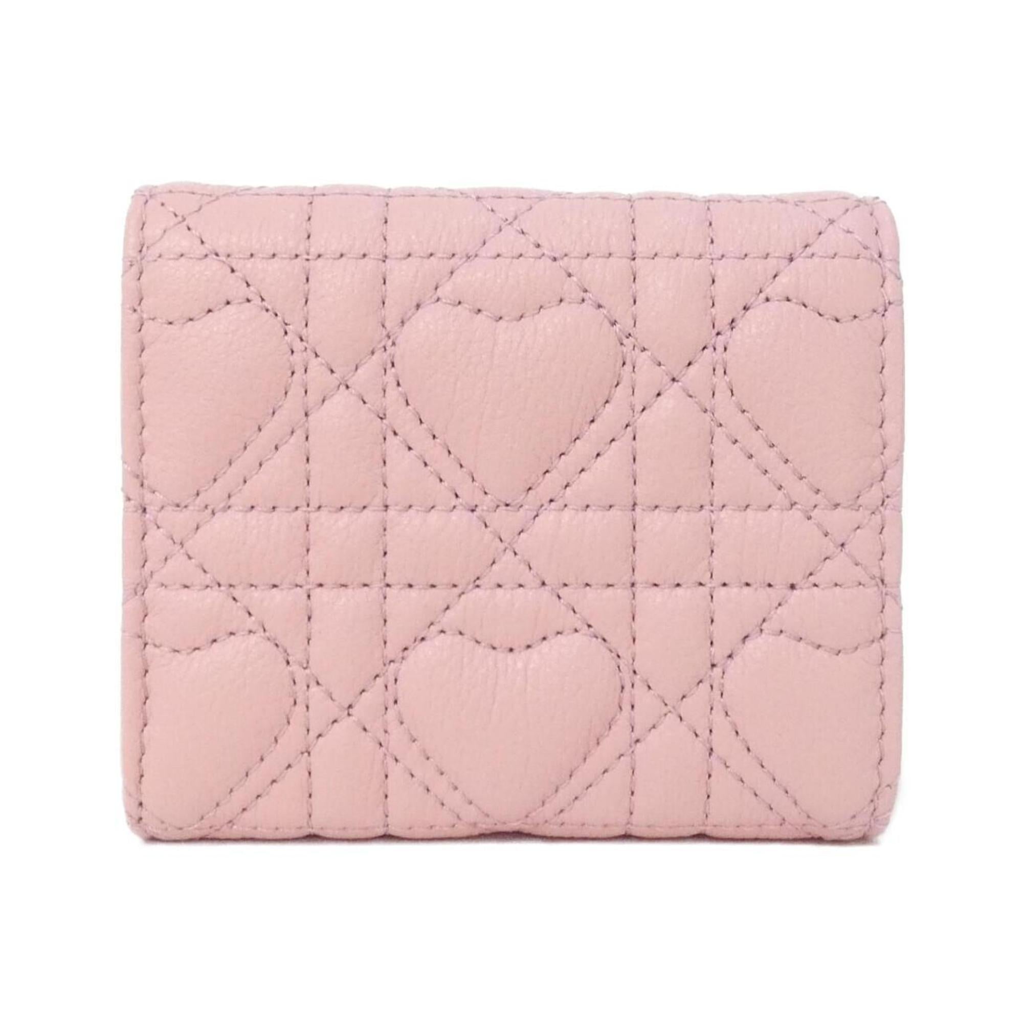 Christian Dior Pink Leather Wallet (Tri-Fold) (Pre-Owned)