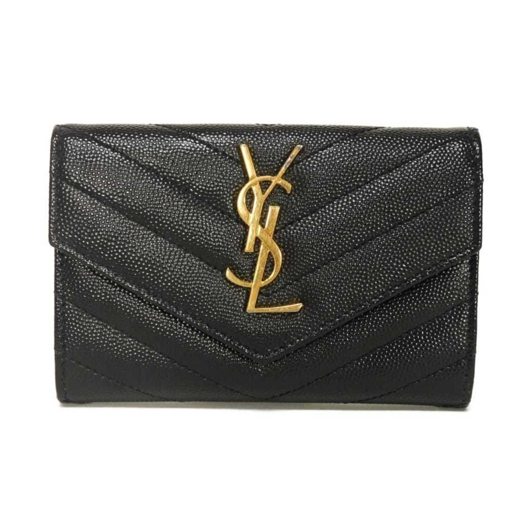 Yves Saint Laurent Black Leather Bill Wallet (Bi-Fold) (Pre-Owned)