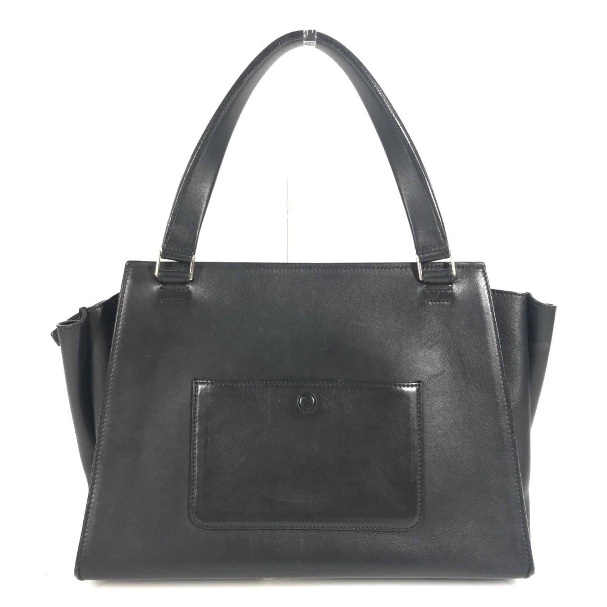 Celine Beige Navy Leather Handbag Shoulder Bag (Pre-Owned)