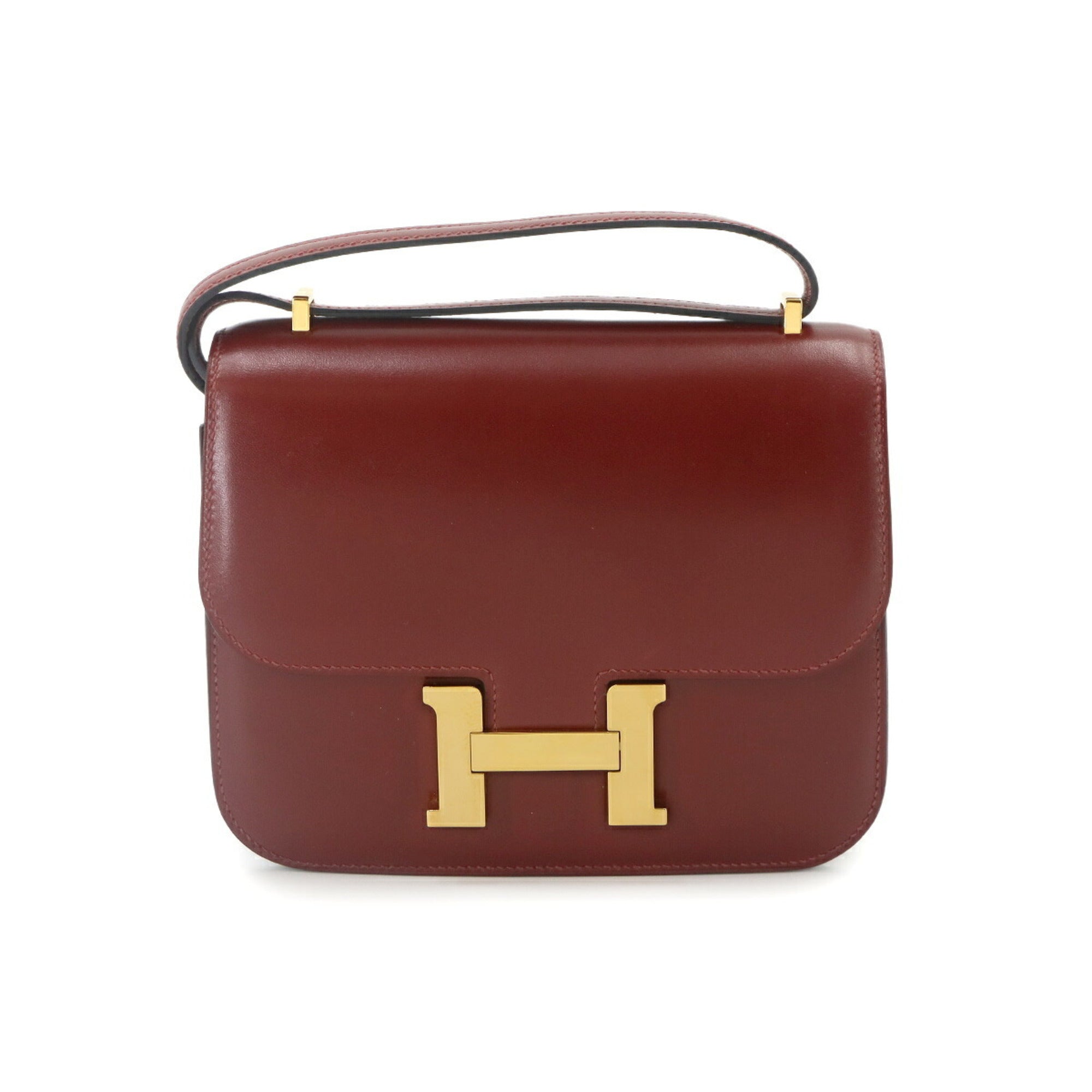 Hermes Constance Rouge H Box Calf Leather Handbag Shoulder Bag (Pre-Owned)