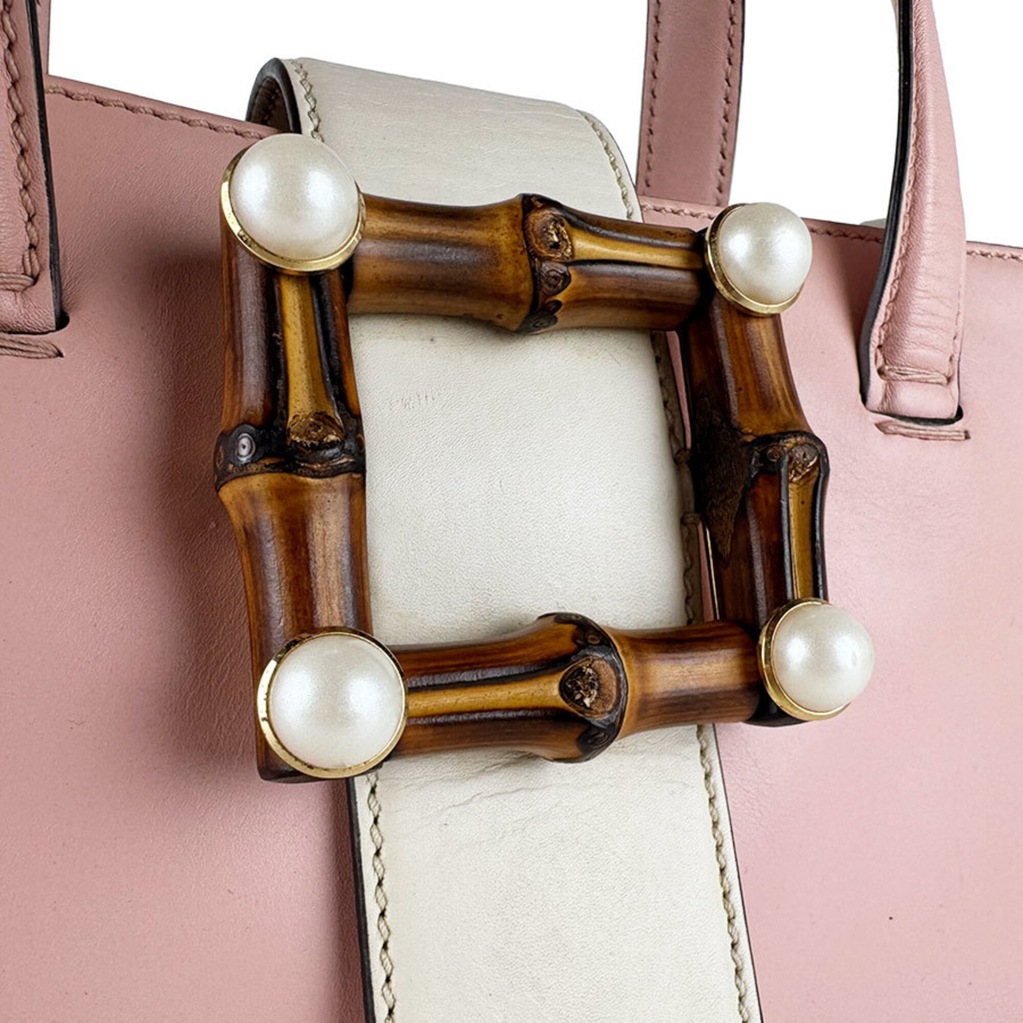 Gucci Ivory Pink Leather Handbag Shoulder Bag (Pre-Owned)