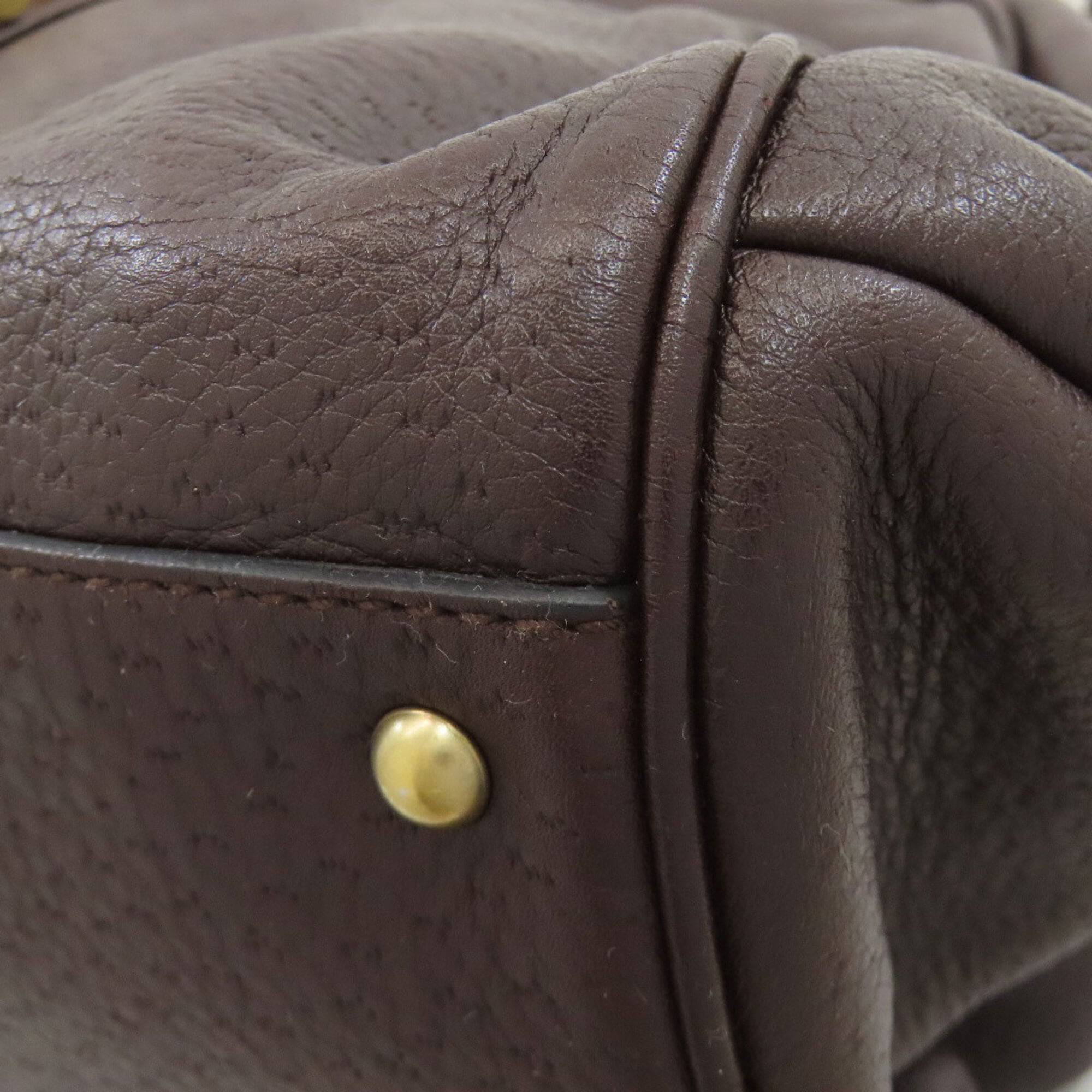 Salvatore Ferragamo Dark Brown Leather Handbag (Pre-Owned)