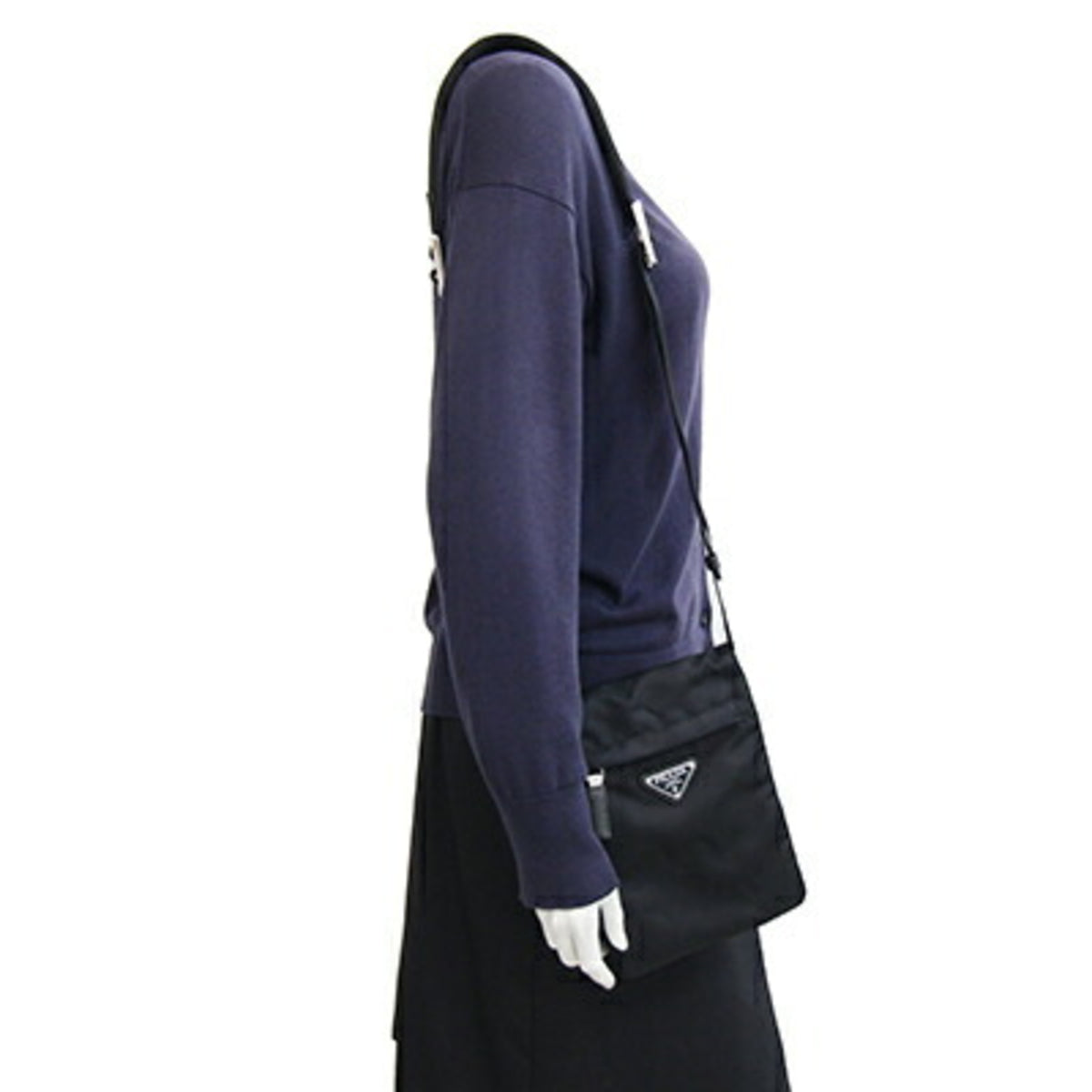 Prada Black Nylon Pochette Shoulder Bag (Pre-Owned)