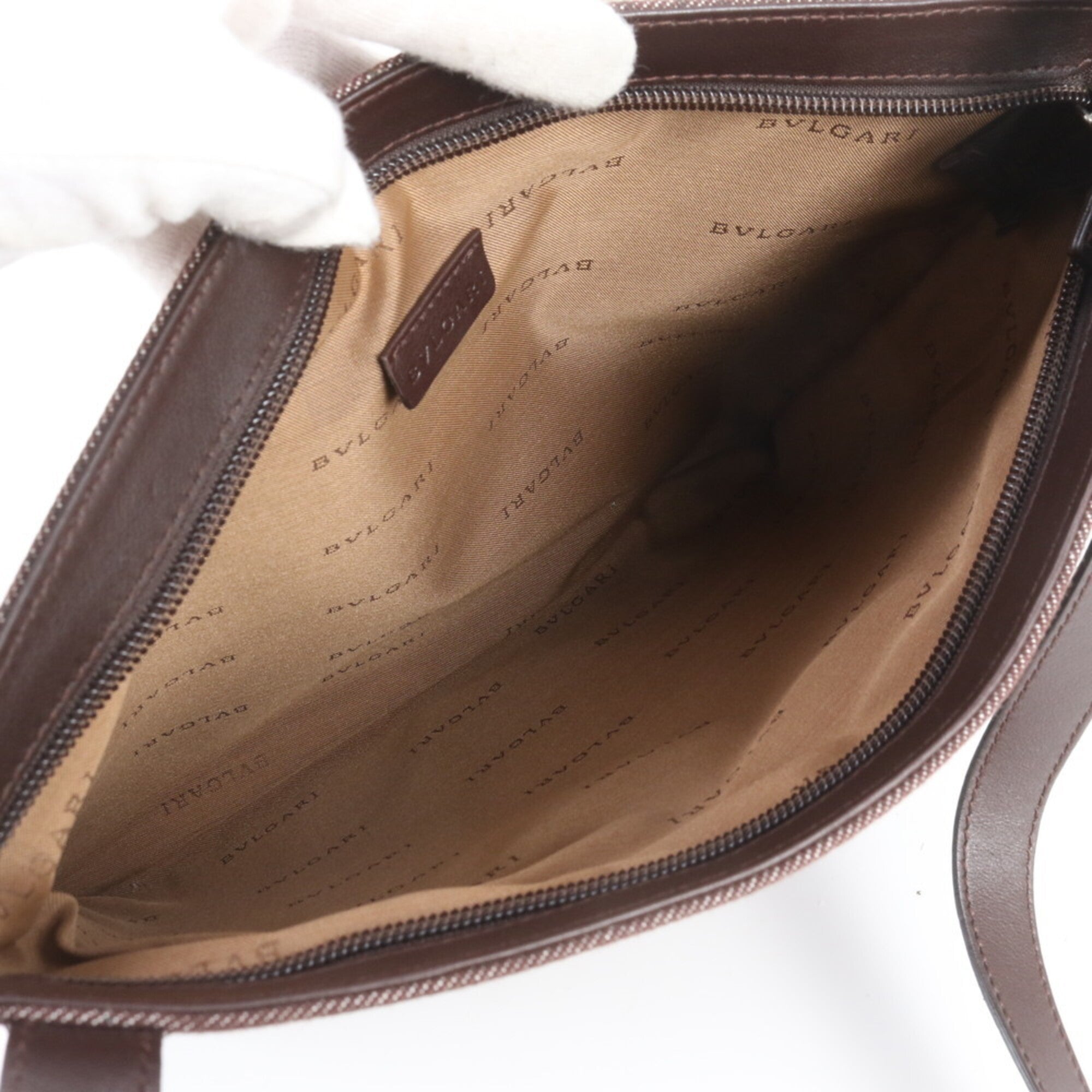 Bvlgari Brown Canvas Shoulder Bag (Pre-Owned)
