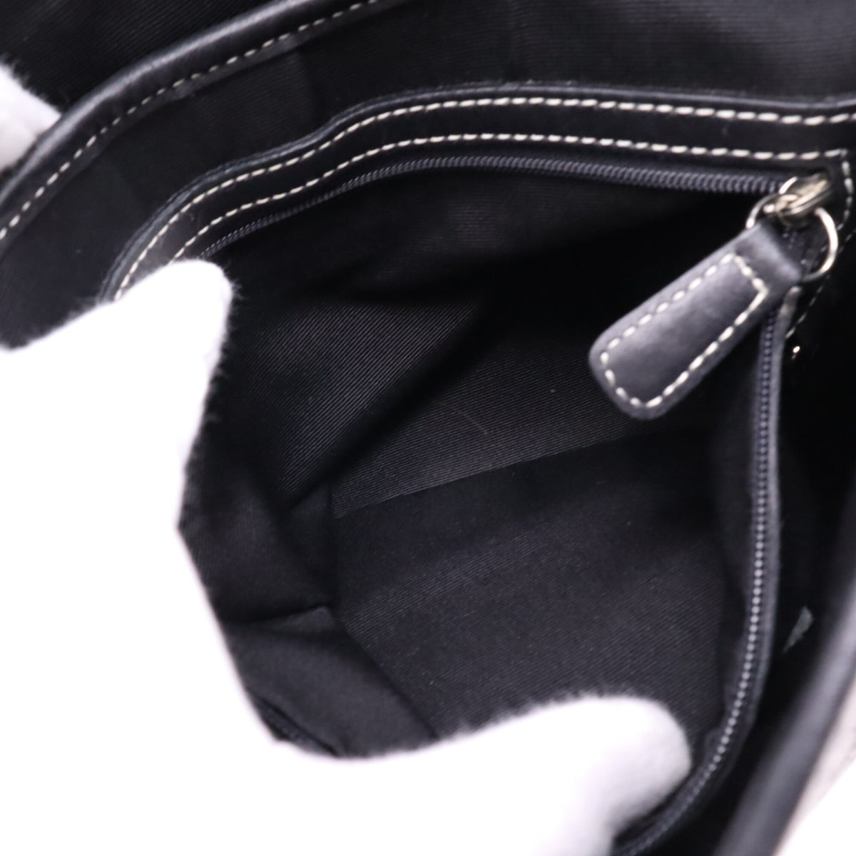 Coach Gray Navy Signature Line Handbag Shoulder Bag (Pre-Owned)