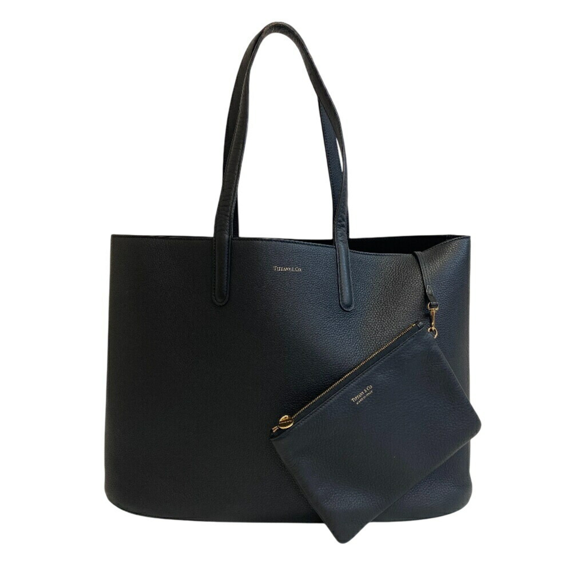 Tiffany Brown Leather Pouch Tote Bag (Pre-Owned)