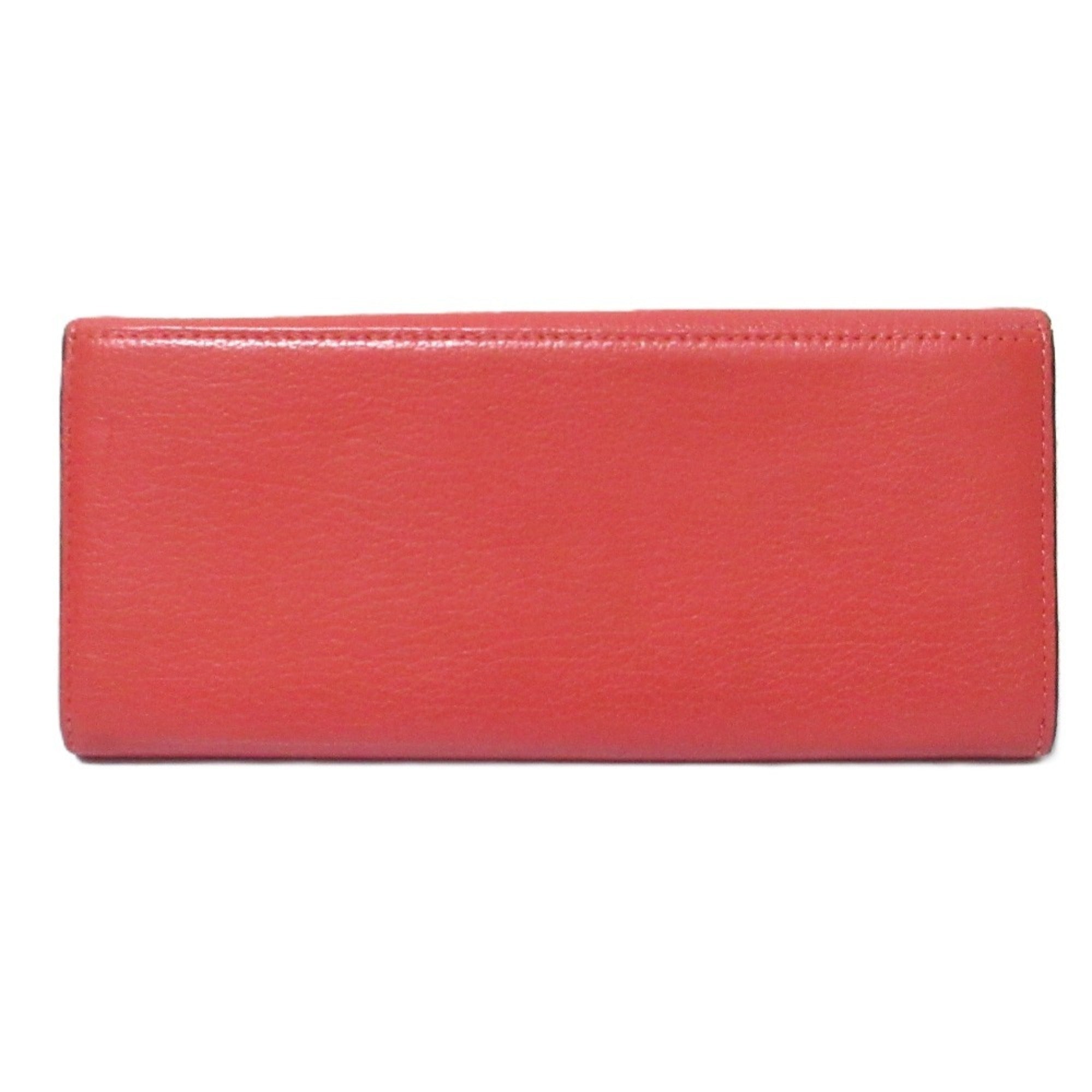 Paul Smith Red Color Leather Long Bill Wallet (Tri-Fold) (Pre-Owned)