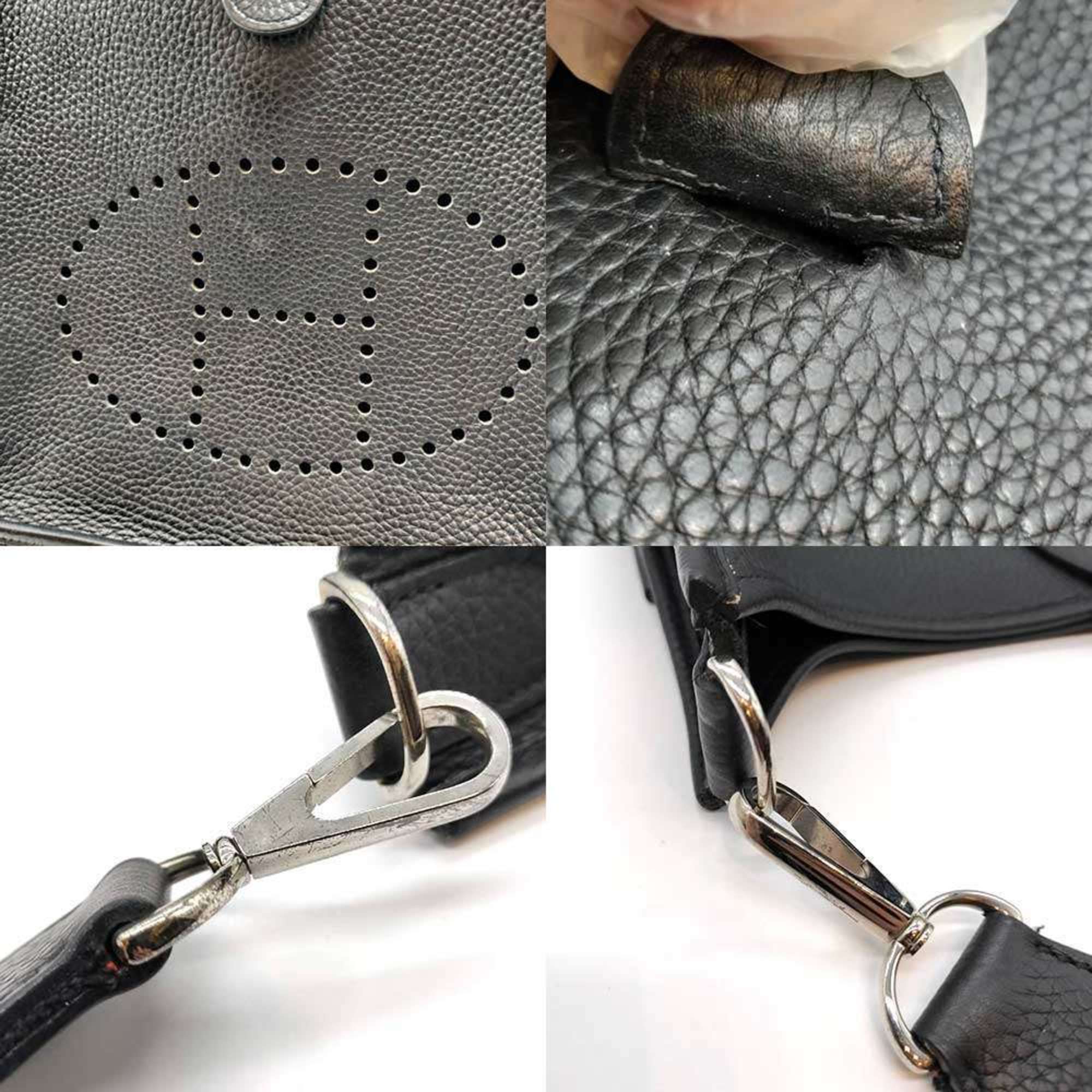 Hermes Evelyne Black Taurillon Clemence Leather Shoulder Bag (Pre-Owned)
