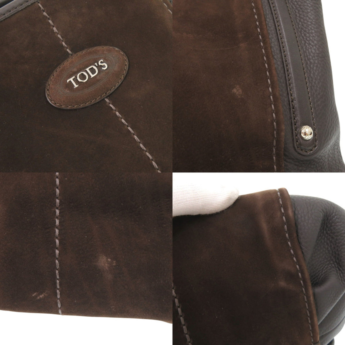 Tod's Brown Suede Leather Shoulder Bag Tote Bag (Pre-Owned)