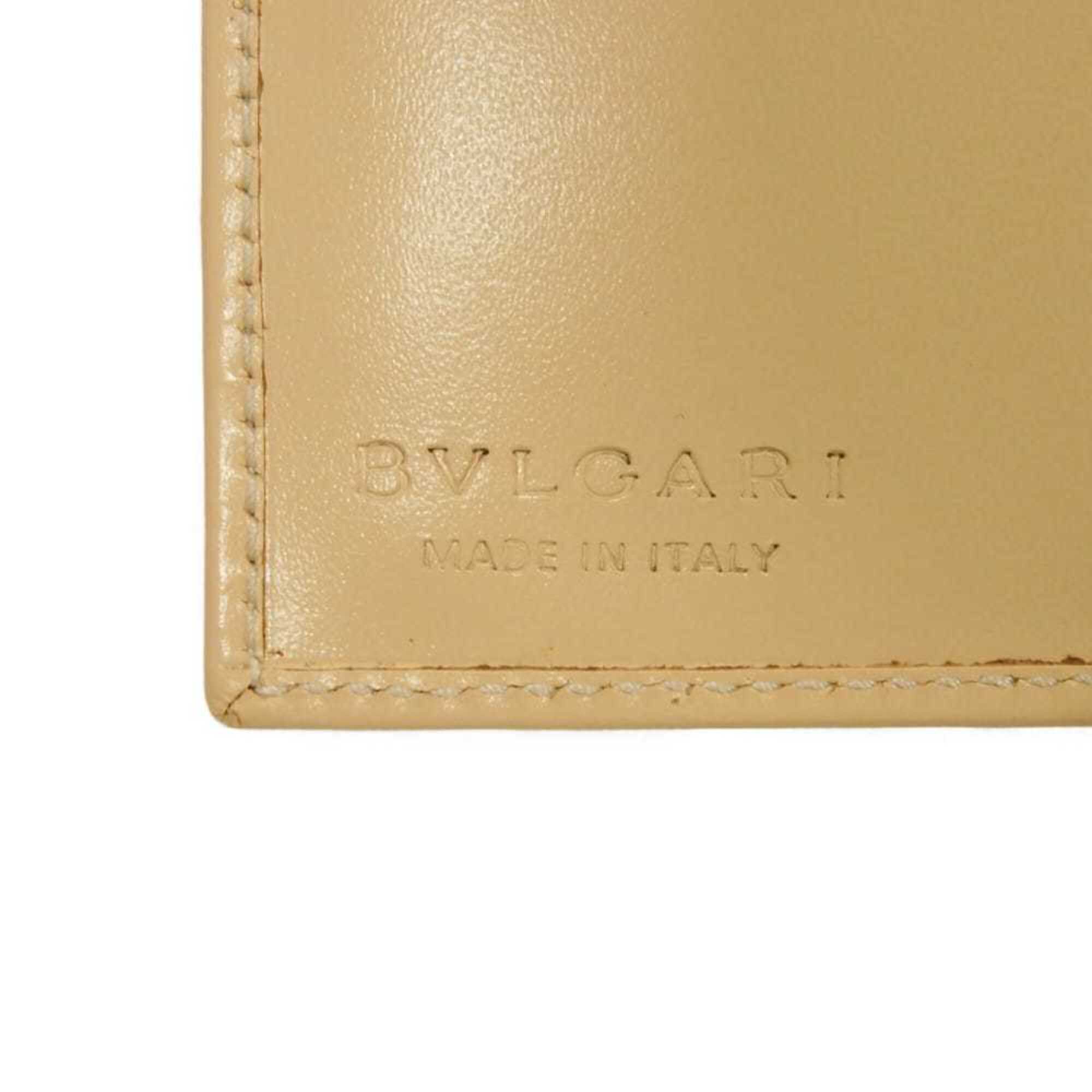 Bvlgari Beige Leather Wallet (Bi-Fold) (Pre-Owned)