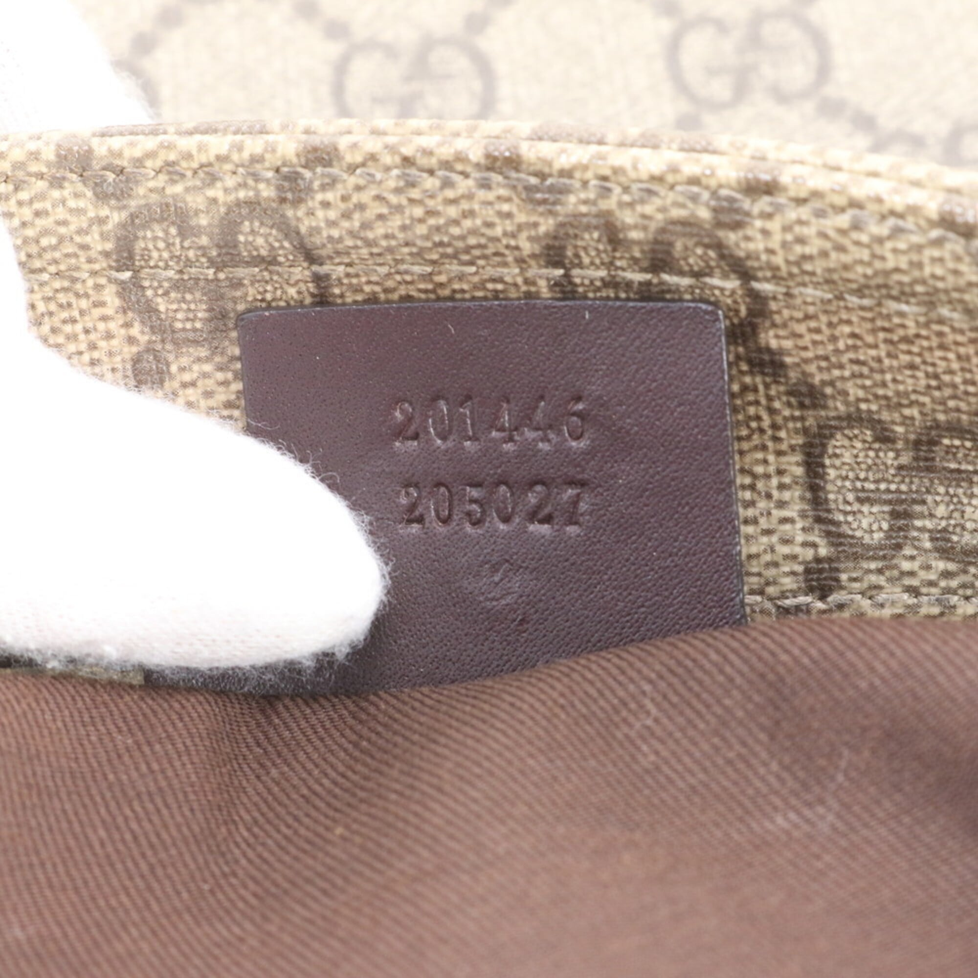 Gucci Beige Leather Coated Canvas Messenger Bag Shoulder Bag Tote Bag (Pre-Owned)