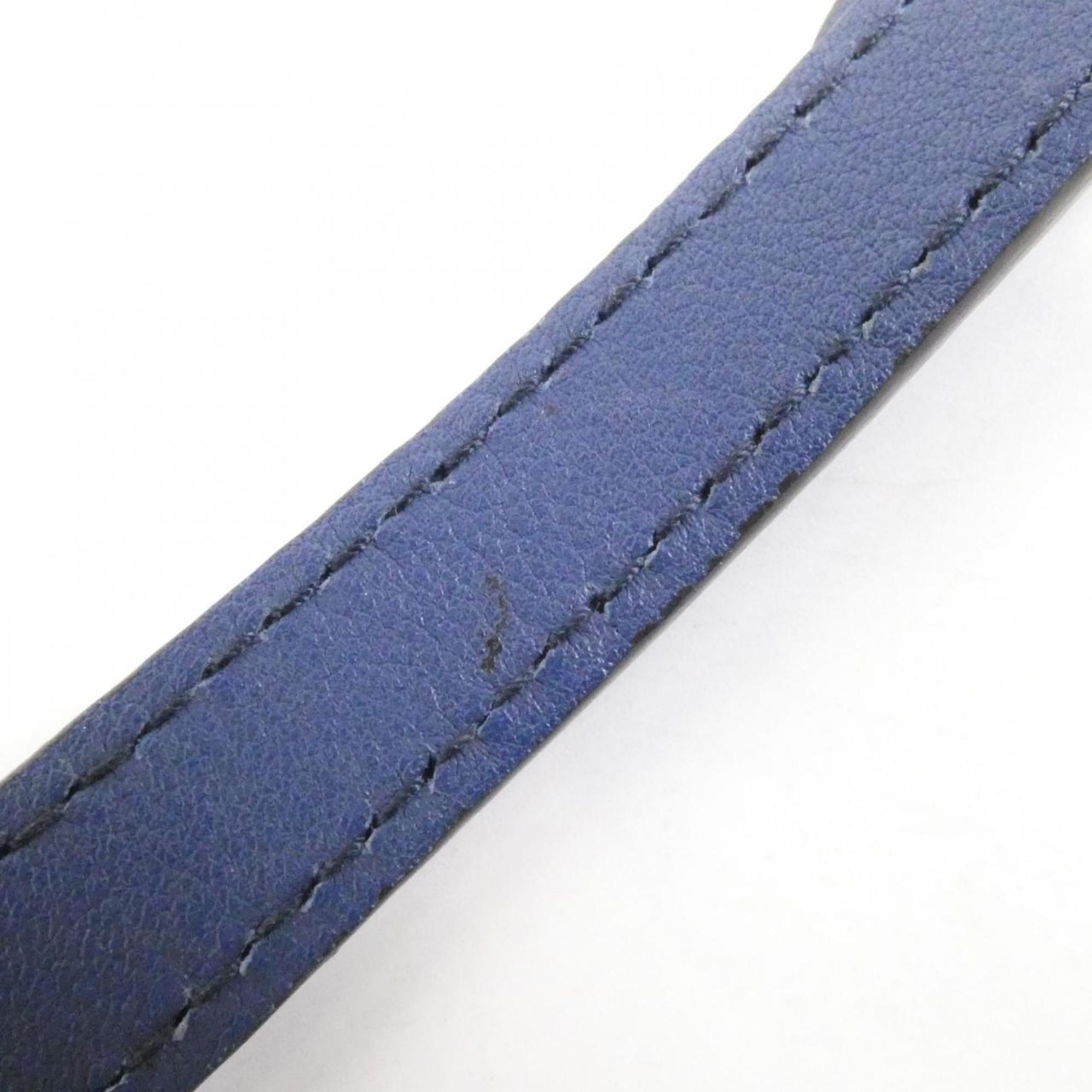 Gucci Dark Blue Micro Gg Leather Shoulder Bag (Pre-Owned)