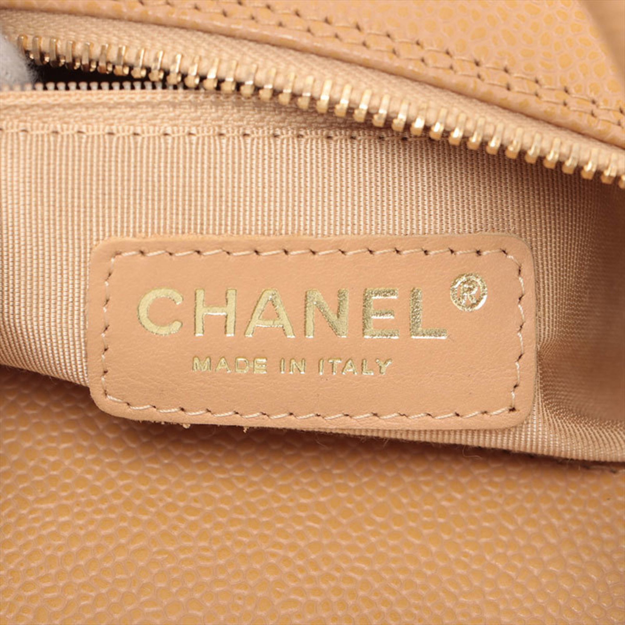 Chanel Matelasse Beige Grained Calfskin Handbag (Pre-Owned)