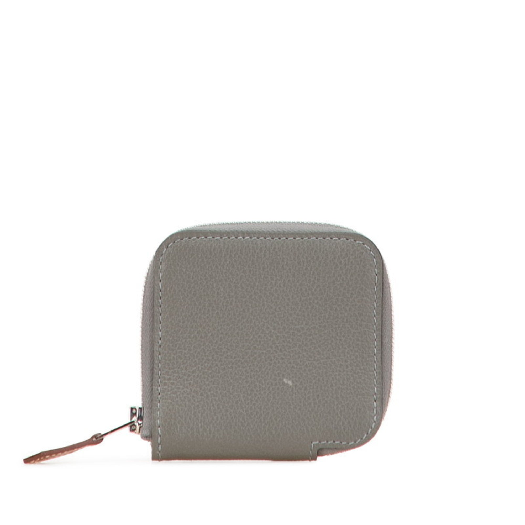 Hermes Azap Gray Coin Purse/Coin Case (Pre-Owned)