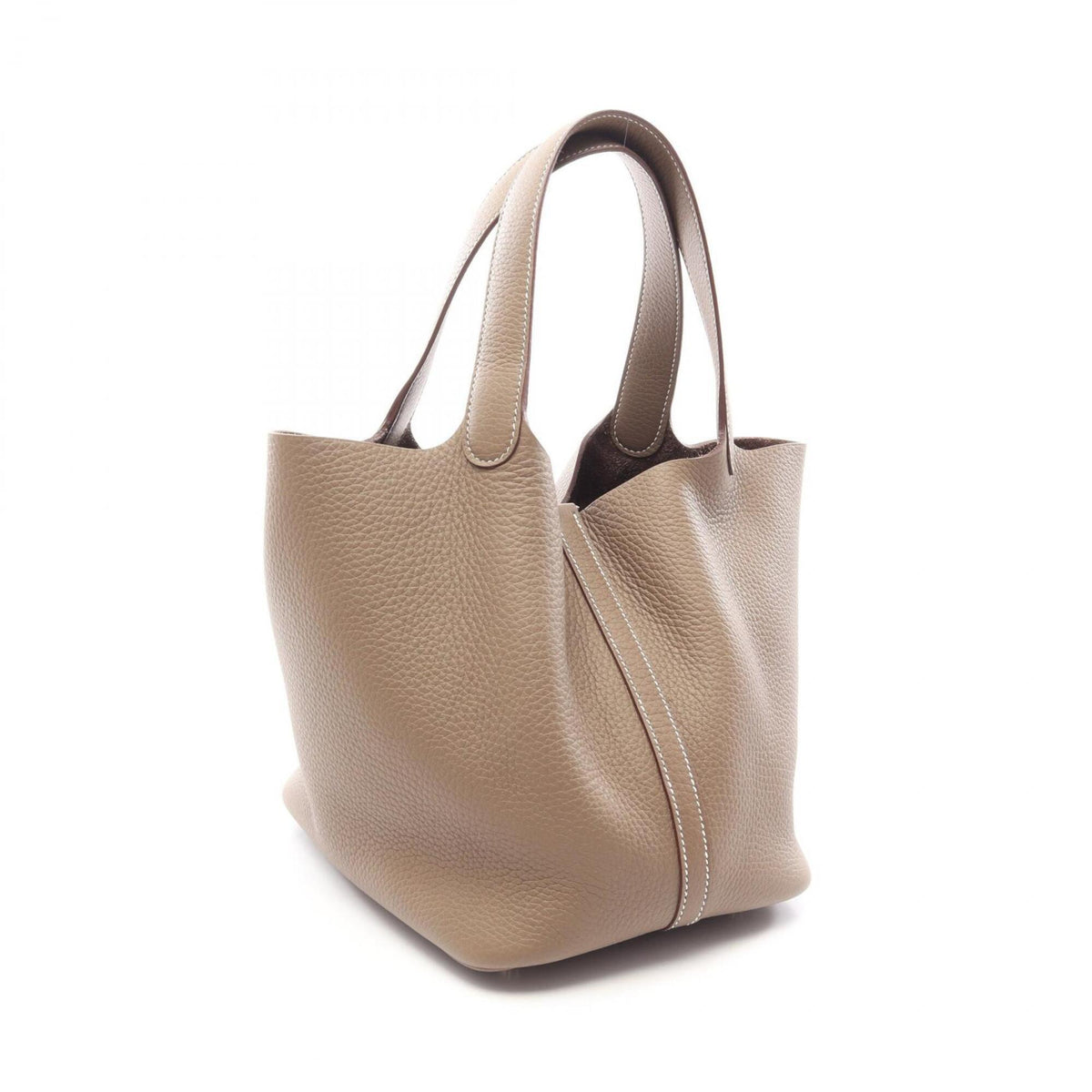 Hermes Gray Taurillon Clemence Leather Handbag (Pre-Owned)