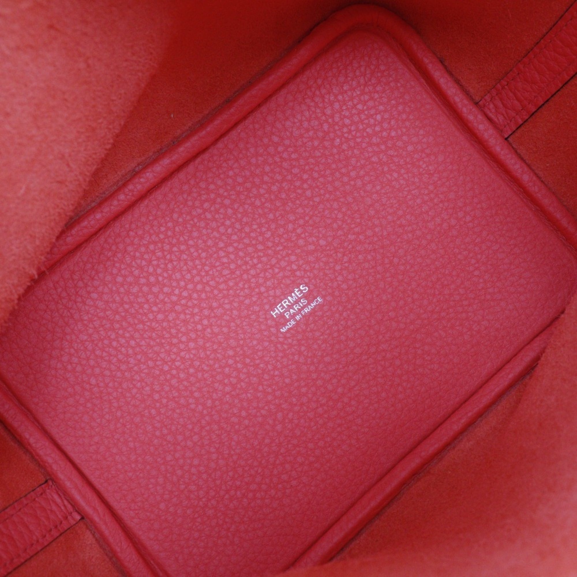 Hermes Pink Red Color Taurillon Clemence Leather Handbag (Pre-Owned)