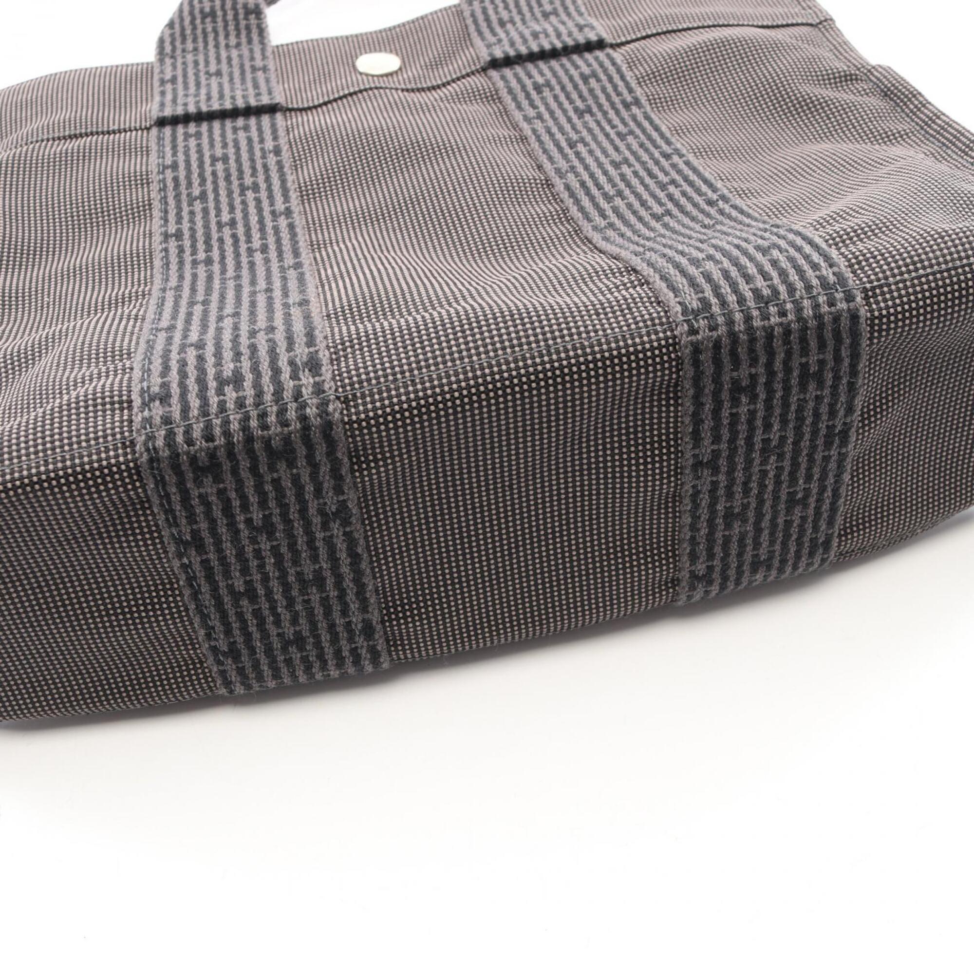 Hermes Gray Nylon Canvas Handbag Tote Bag (Pre-Owned)
