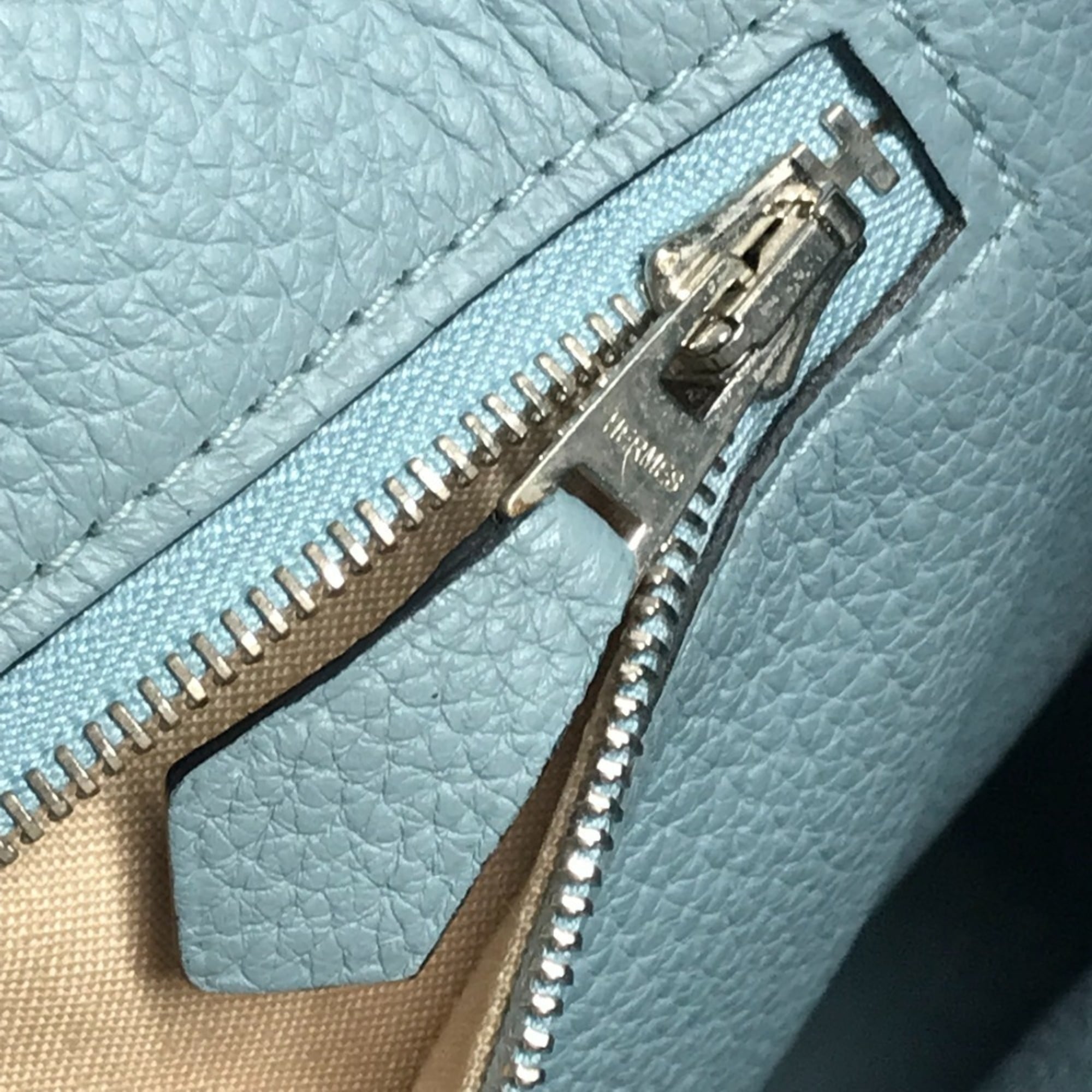 Hermes Blue Taurillon Clemence Leather Shoulder Bag Tote Bag (Pre-Owned)