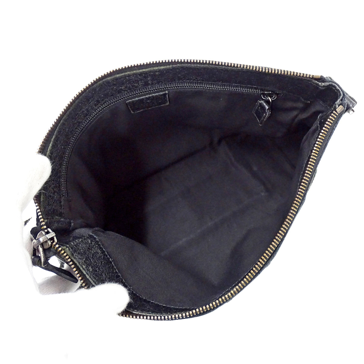 Gucci Black Gg Canvas Handbag Shoulder Bag (Pre-Owned)